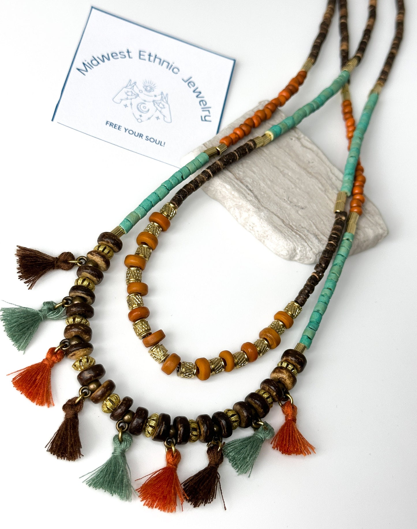 Tassel Necklace | Gift for Women Ethnic Jewelry | Nepali Necklace | Ethnic Design Boho Necklace | Tibetan Jewelry