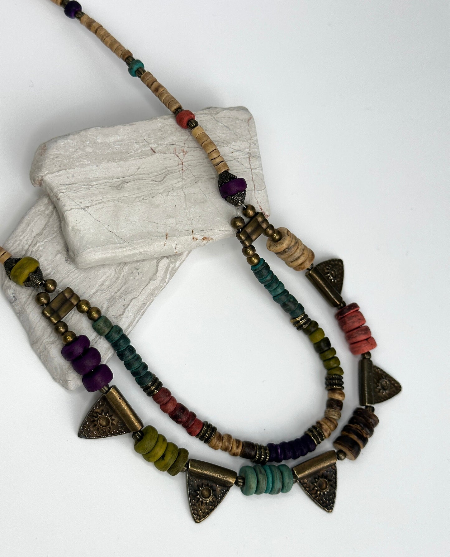 Two Layered Dark Academia Boho Necklace | Tibetan Jewelry | Nepali Necklace | Gift for Women Ethnic Jewelry