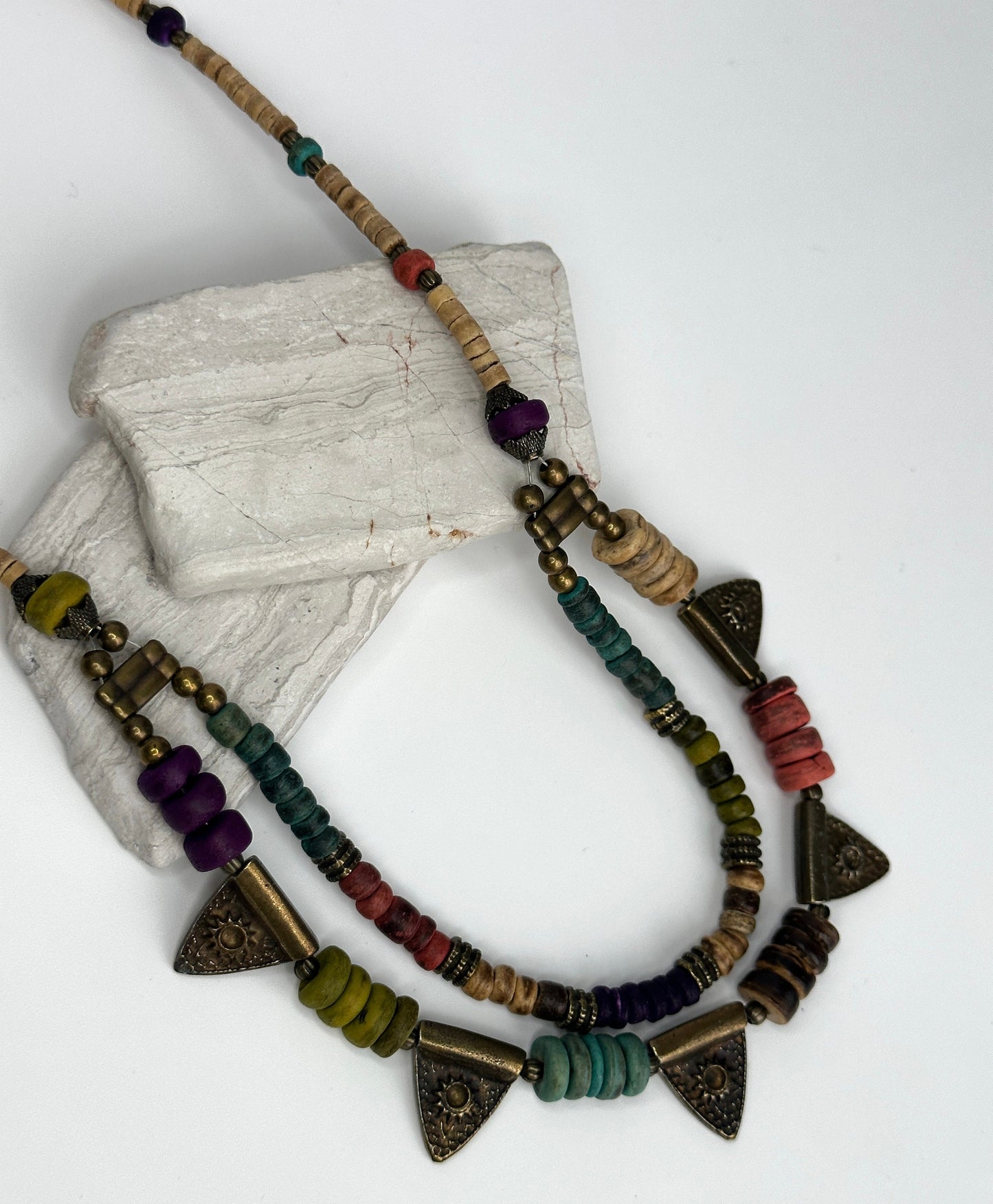 Two Layered Dark Academia Boho Necklace | Tibetan Jewelry | Nepali Necklace | Gift for Women Ethnic Jewelry
