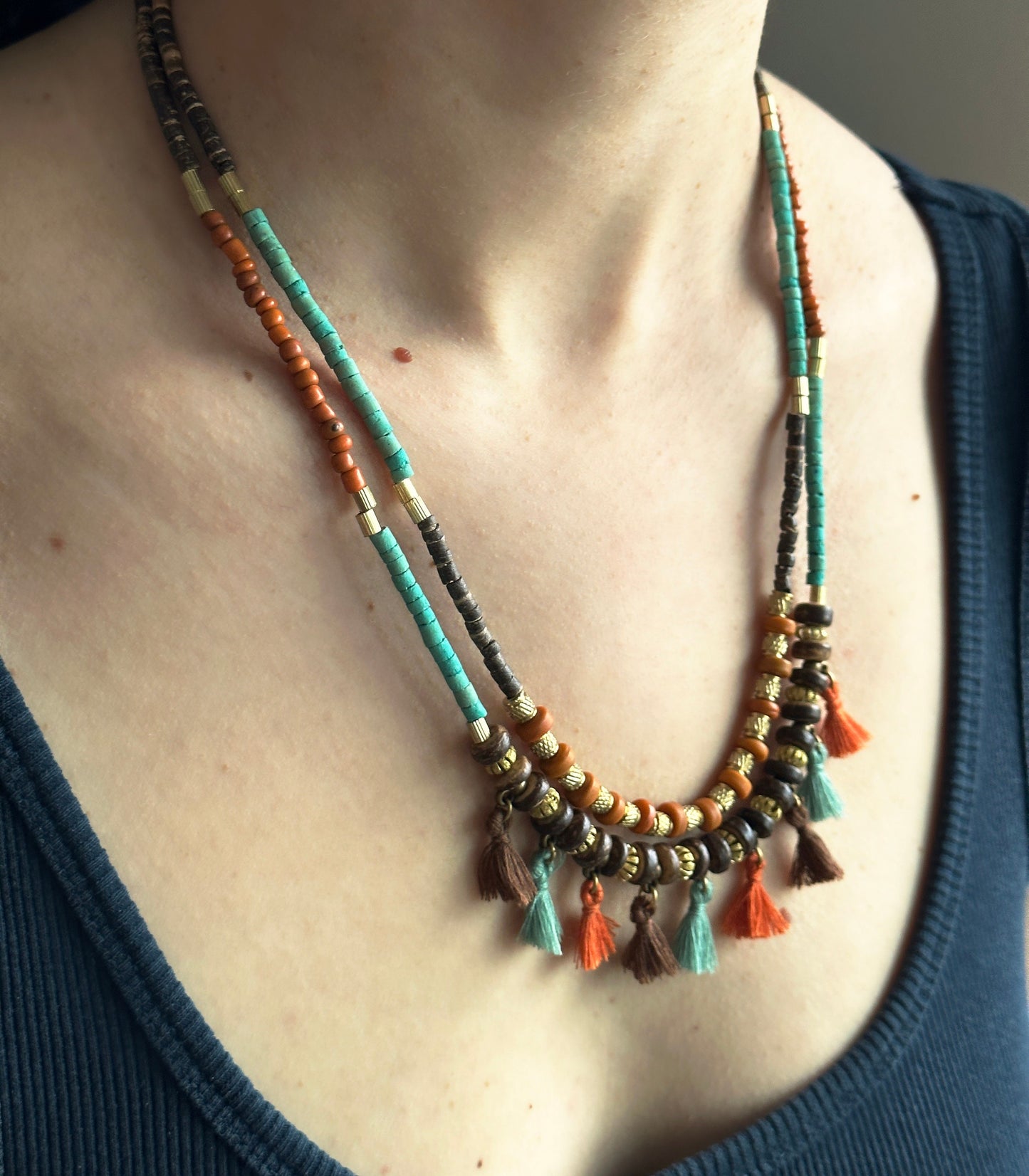 Tassel Necklace | Gift for Women Ethnic Jewelry | Nepali Necklace | Ethnic Design Boho Necklace | Tibetan Jewelry