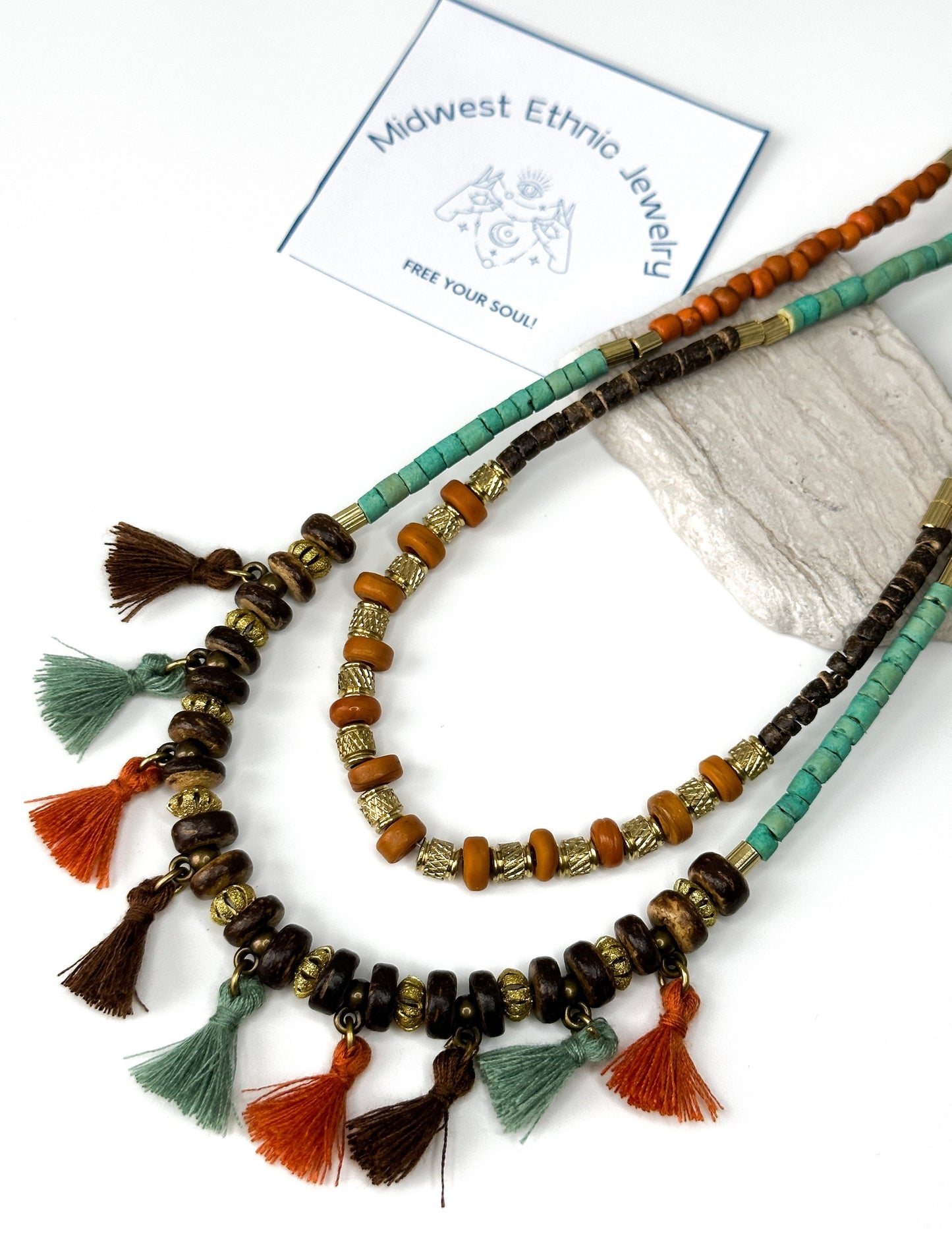 Tassel Necklace | Gift for Women Ethnic Jewelry | Nepali Necklace | Ethnic Design Boho Necklace | Tibetan Jewelry