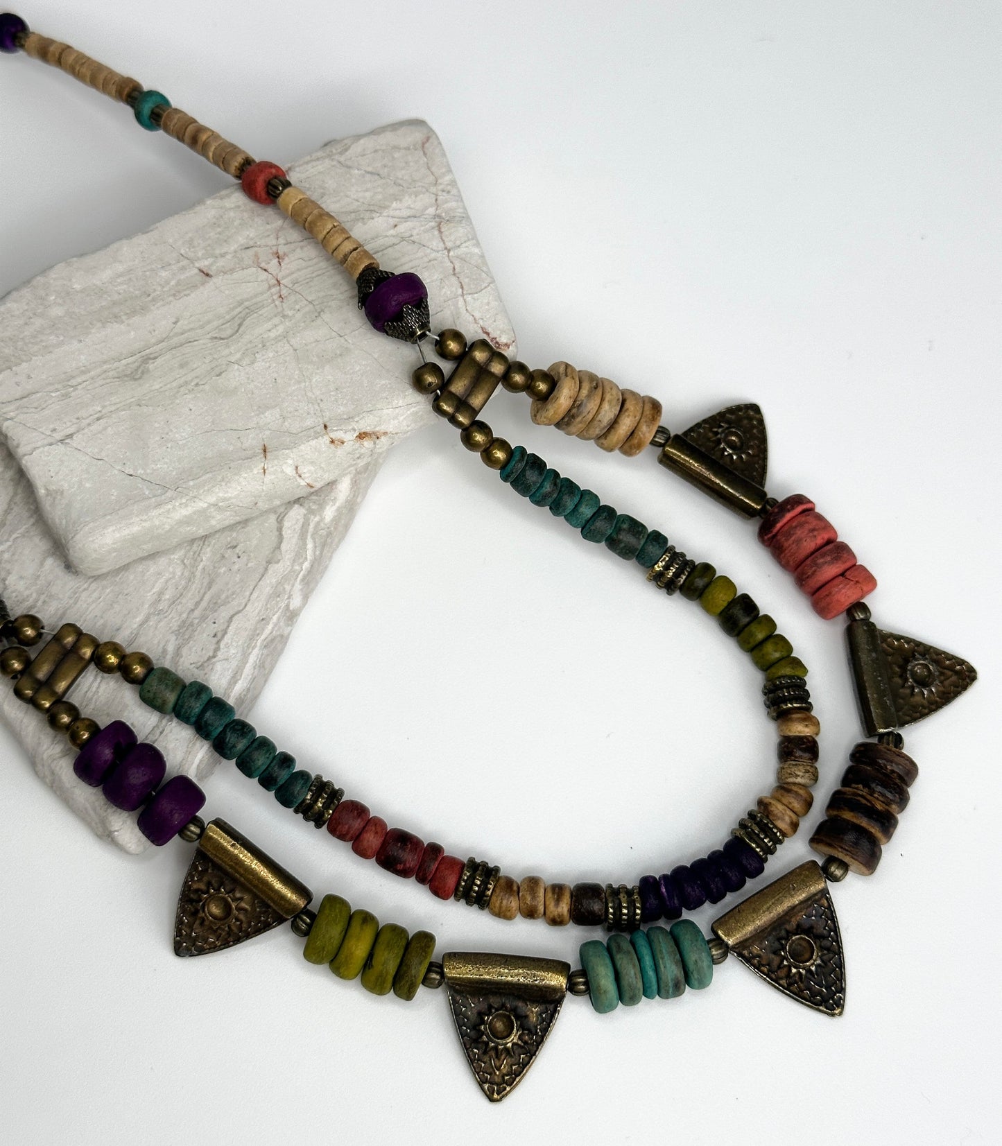 Two Layered Dark Academia Boho Necklace | Tibetan Jewelry | Nepali Necklace | Gift for Women Ethnic Jewelry