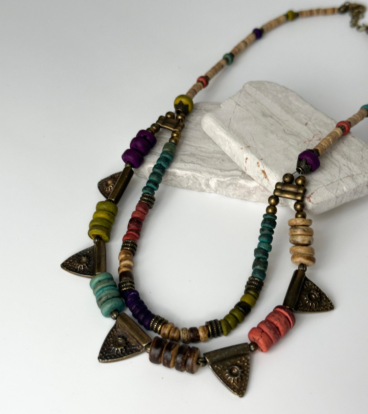 Two Layered Dark Academia Boho Necklace | Tibetan Jewelry | Nepali Necklace | Gift for Women Ethnic Jewelry
