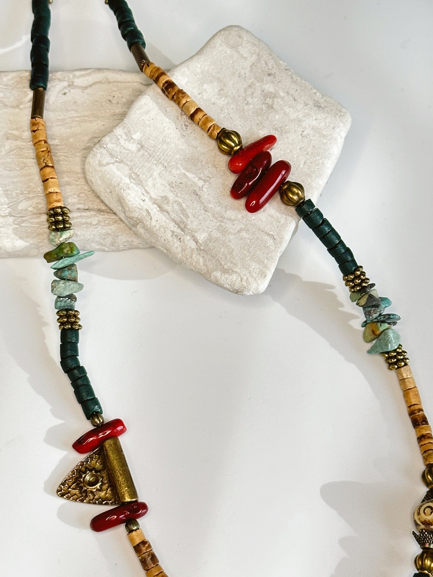 Red Coral Minimalist Necklace | Gift for Women Ethnic Jewelry | Boho Necklace | Tibetan Jewelry | Nepali Necklace