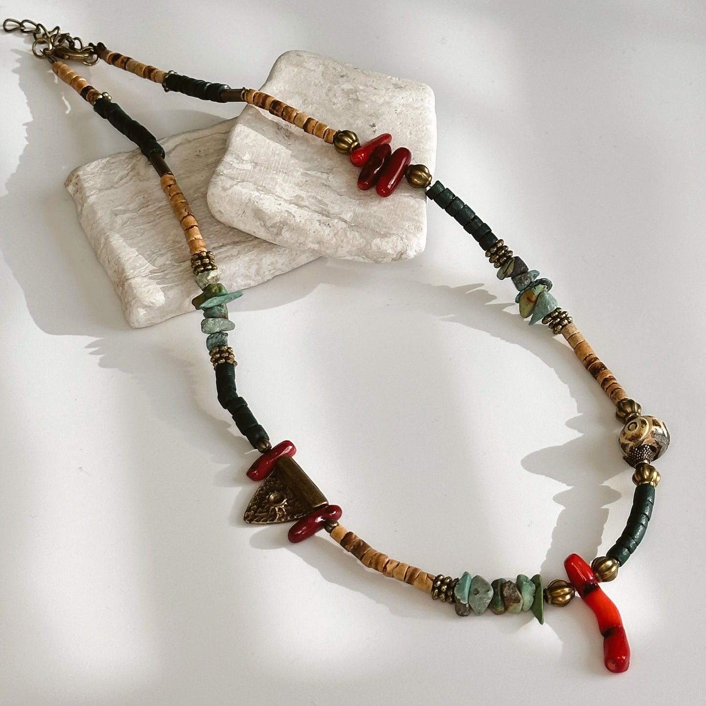 Red Coral Minimalist Necklace | Gift for Women Ethnic Jewelry | Boho Necklace | Tibetan Jewelry | Nepali Necklace