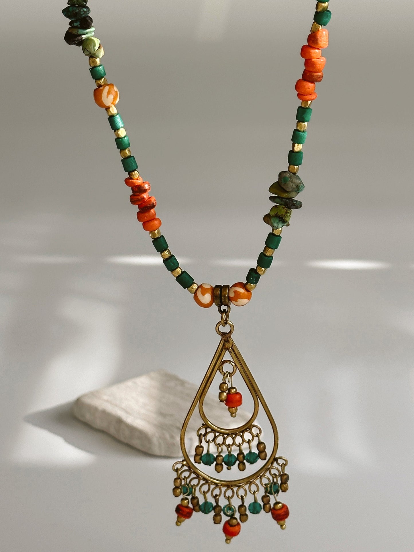 Tear Drop Boho Necklace | Tibetan Jewelry | Nepali Necklace | Gift for Women Ethnic Jewelry