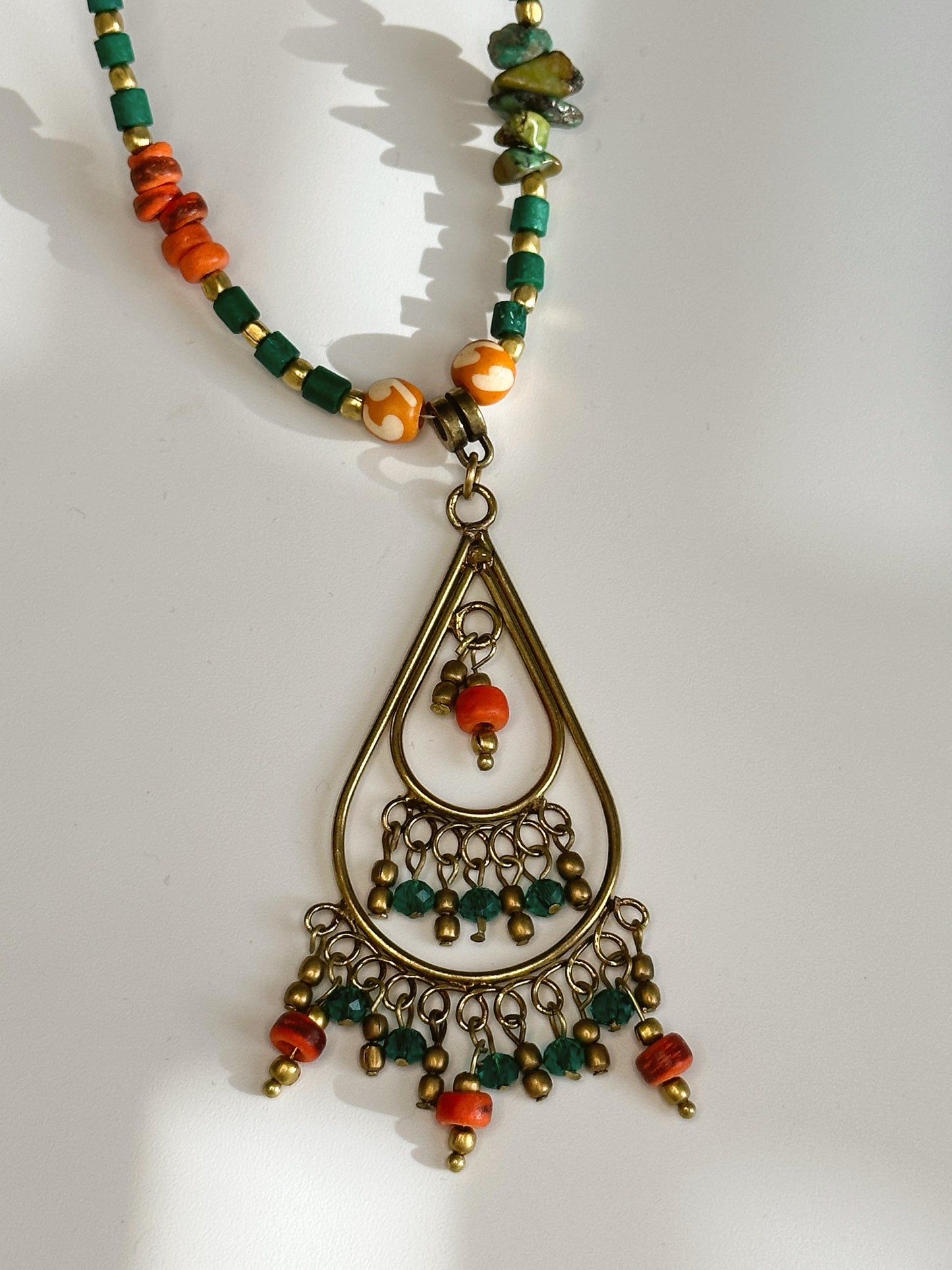 Tear Drop Boho Necklace | Tibetan Jewelry | Nepali Necklace | Gift for Women Ethnic Jewelry