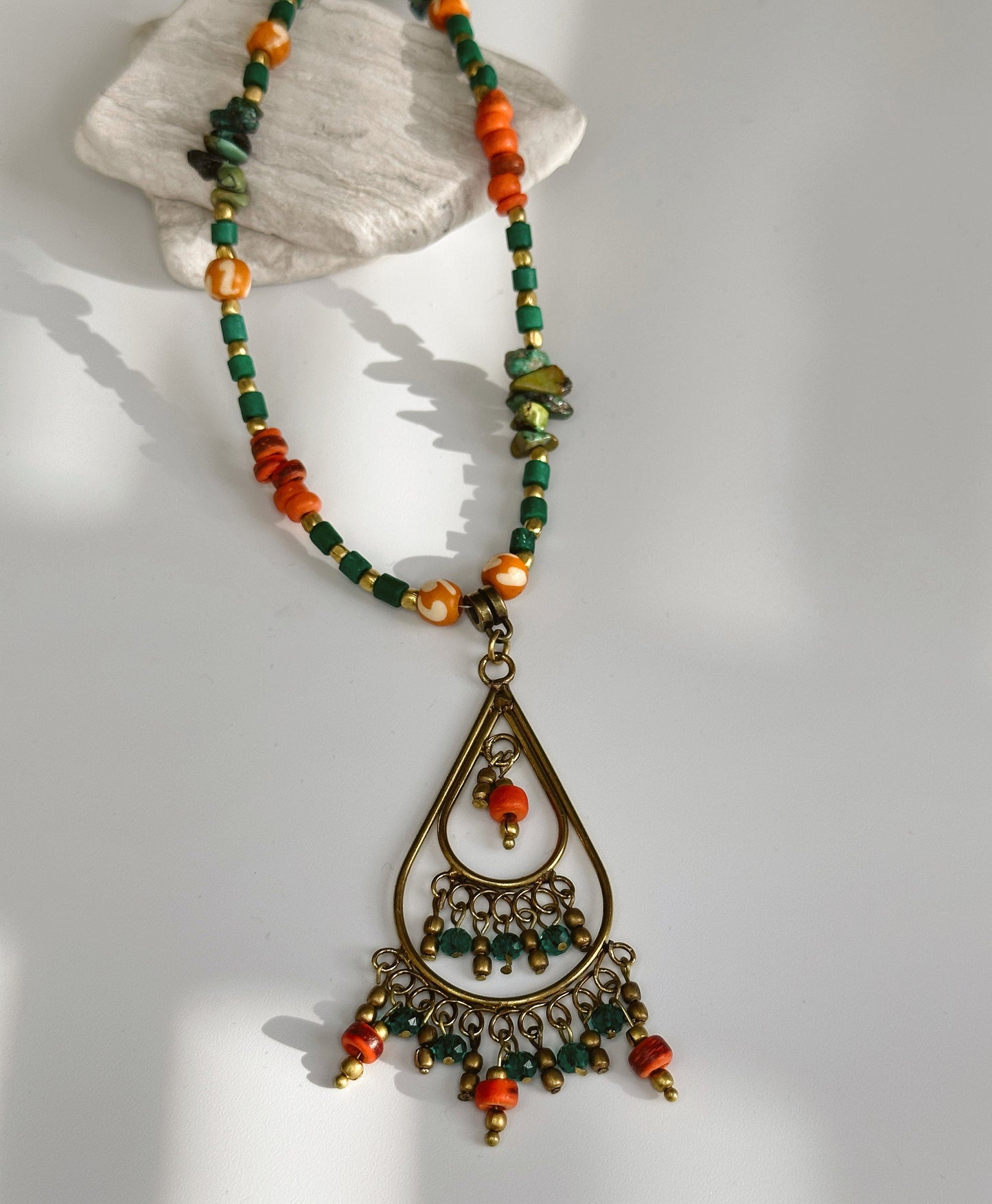 Tear Drop Boho Necklace | Tibetan Jewelry | Nepali Necklace | Gift for Women Ethnic Jewelry