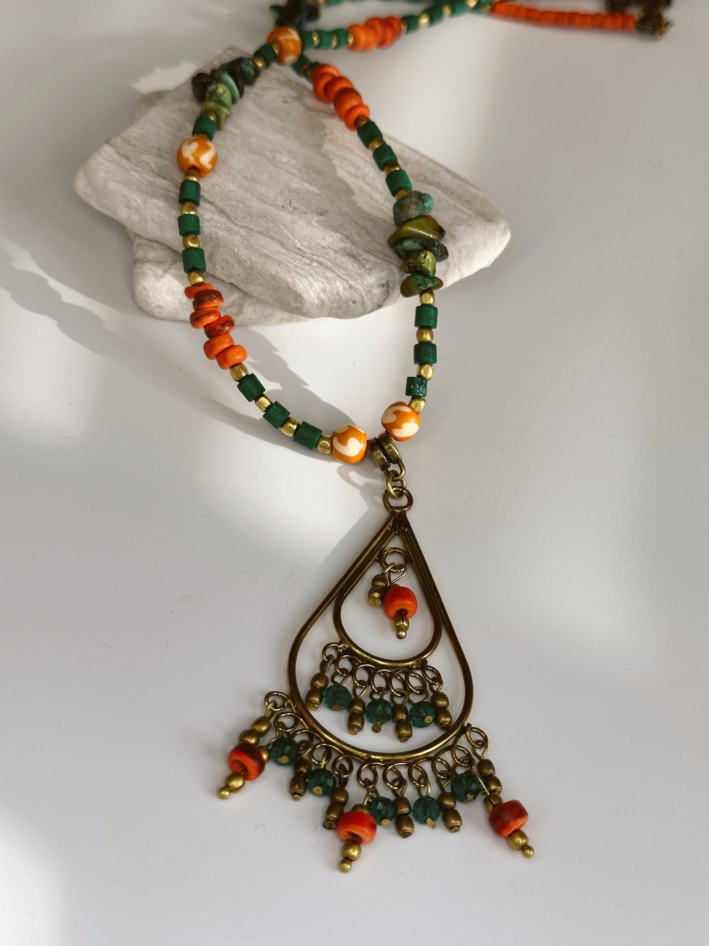 Tear Drop Boho Necklace | Tibetan Jewelry | Nepali Necklace | Gift for Women Ethnic Jewelry