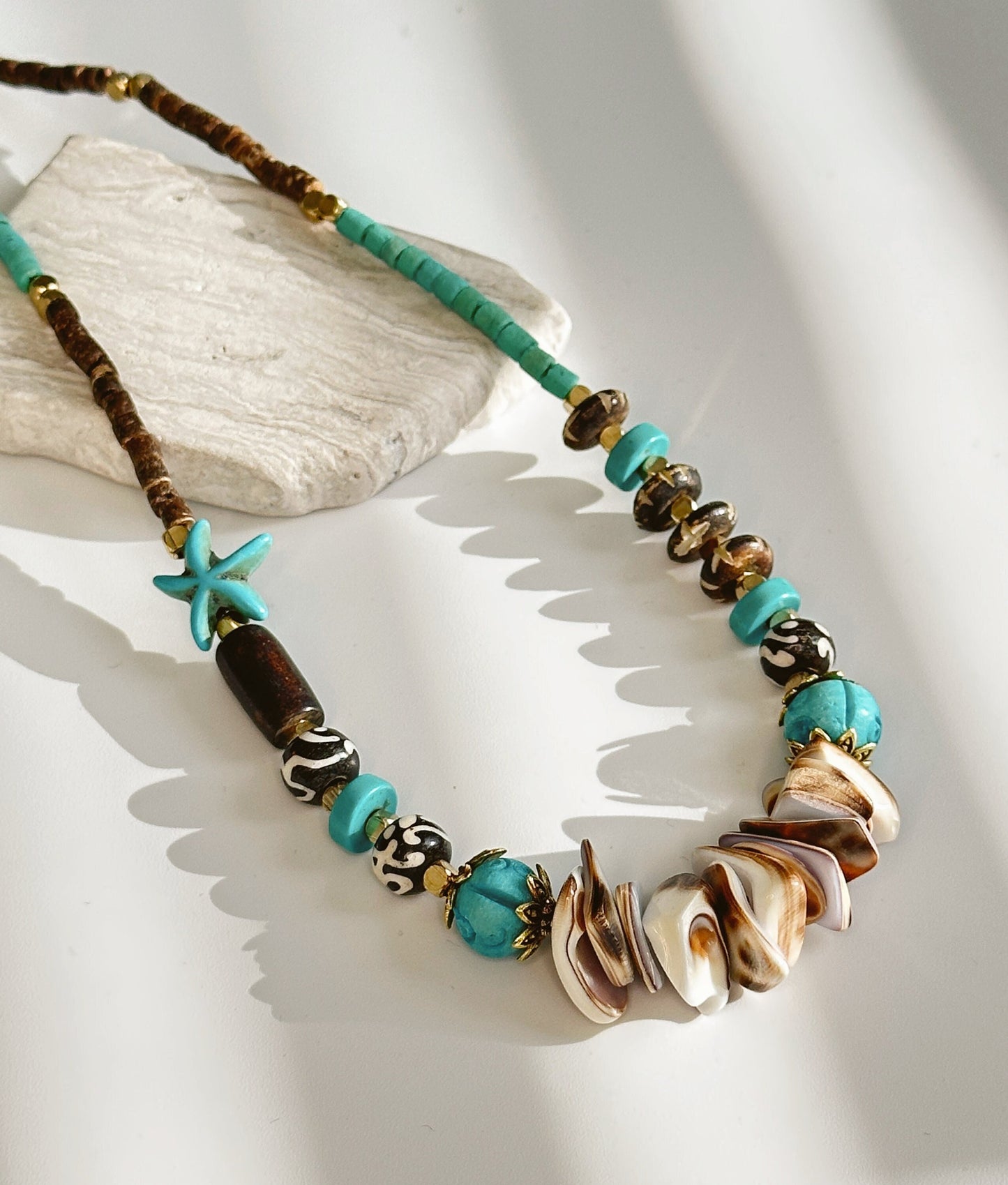 Sea Shell Boho Necklace | Tibetan Jewelry | Nepali Necklace | Gift for Women Ethnic Jewelry