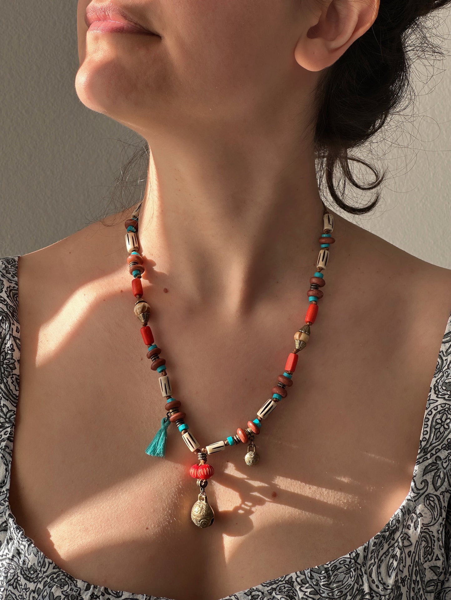 Bell Pendant | Boho Necklace | Tibetan Jewelry | Nepali Necklace | Gift for Women Ethnic Jewelry
