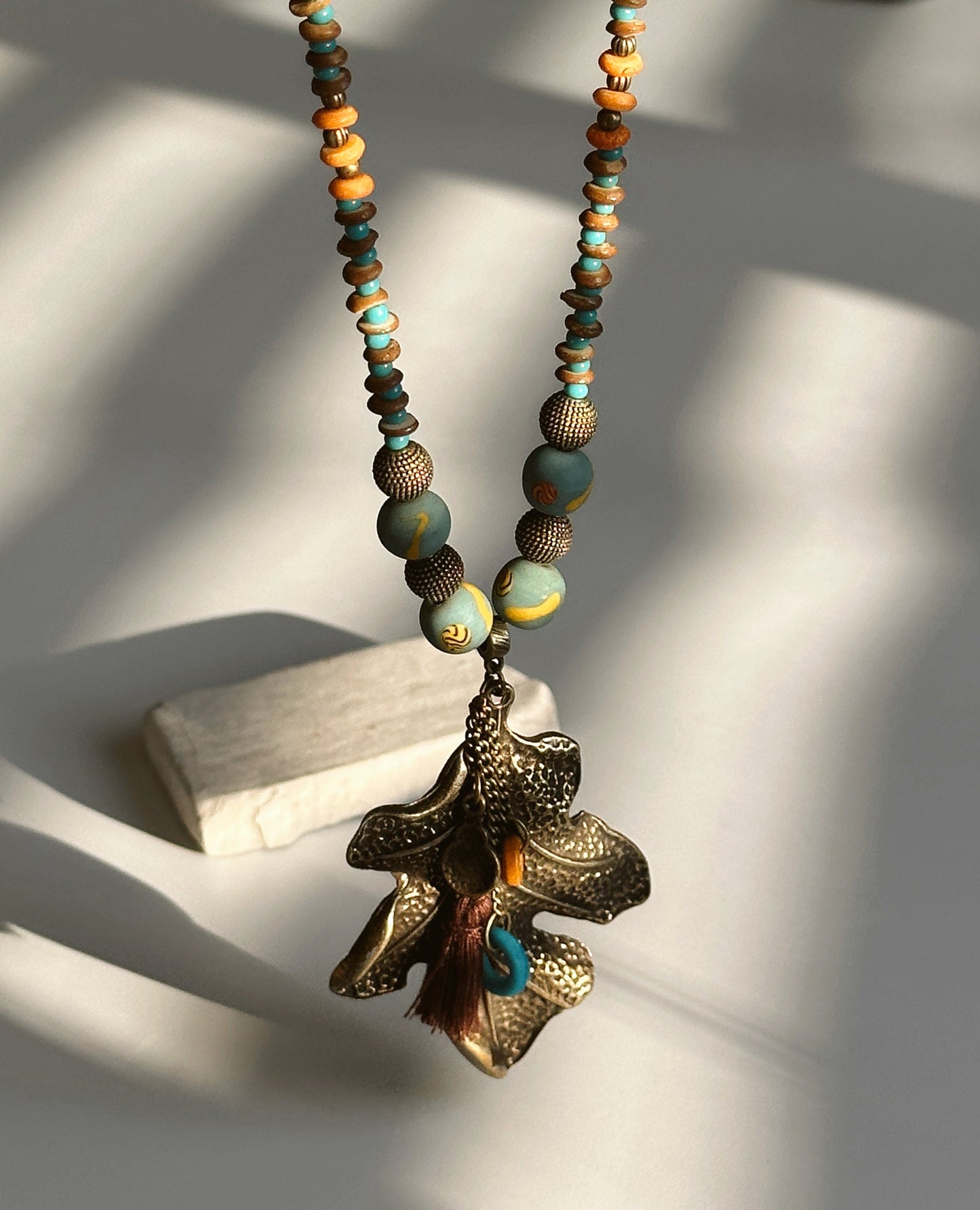 Leaf Necklace | Boho Necklace | Tibetan Jewelry | Nepali Necklace | Gift for Women Ethnic Jewelry