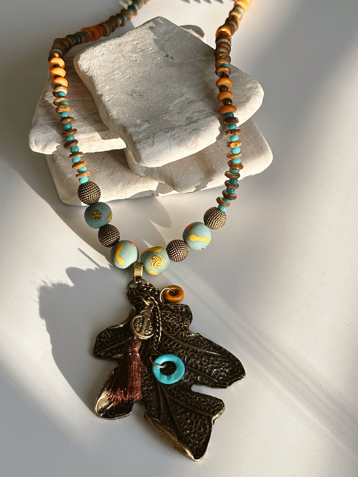Leaf Necklace | Boho Necklace | Tibetan Jewelry | Nepali Necklace | Gift for Women Ethnic Jewelry