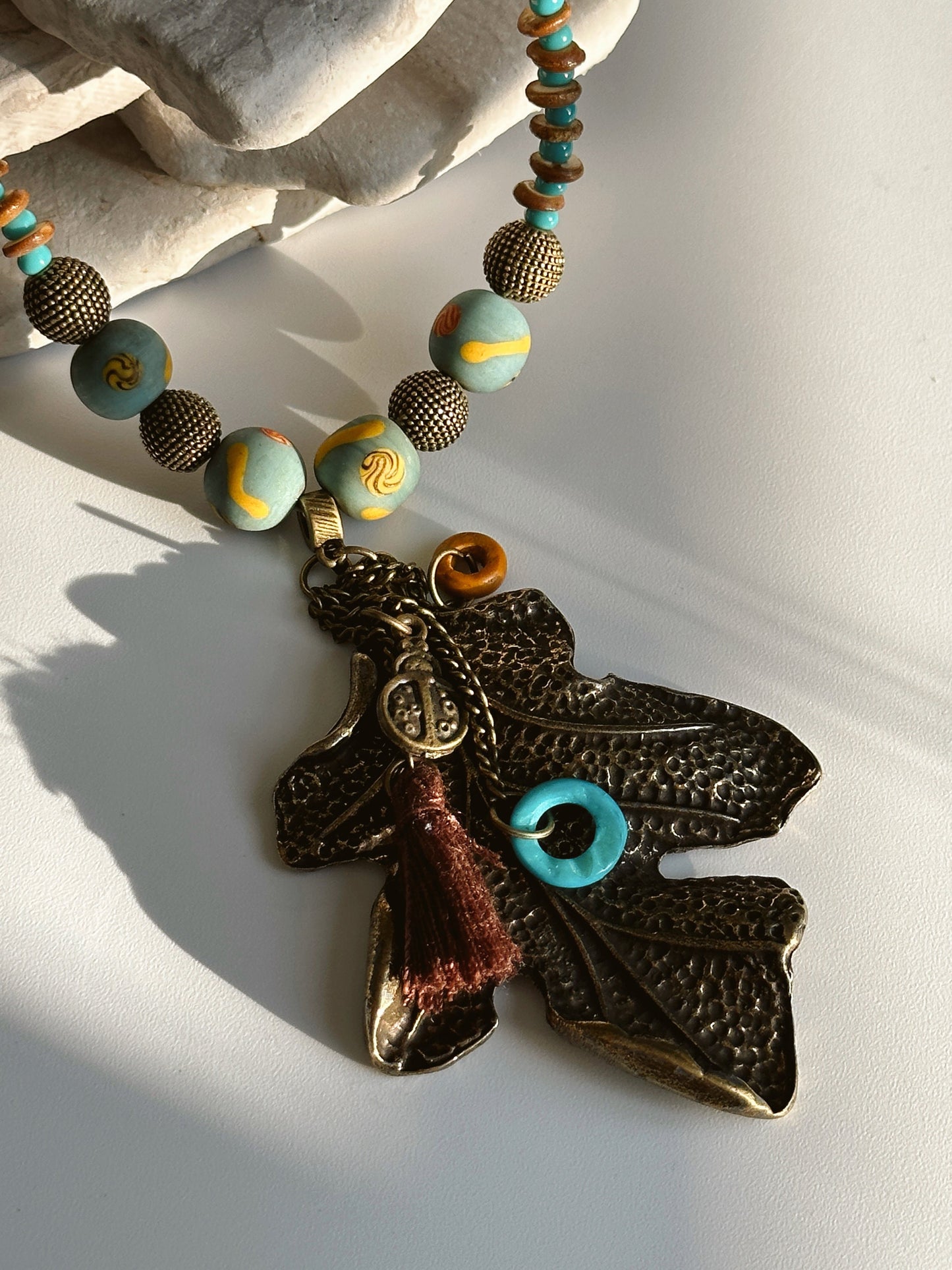 Leaf Necklace | Boho Necklace | Tibetan Jewelry | Nepali Necklace | Gift for Women Ethnic Jewelry