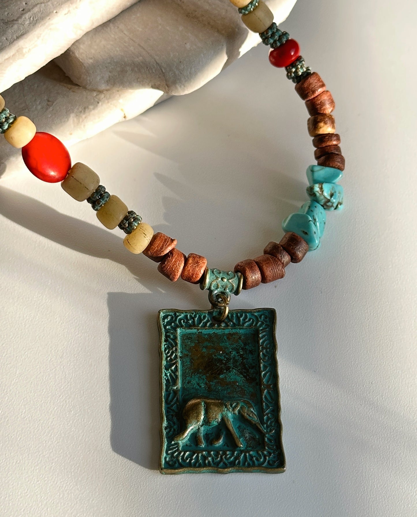 Elephant Pendant Necklace | Boho Necklace | Tibetan Jewelry | Nepali Necklace | Gift for Women Ethnic Jewelry