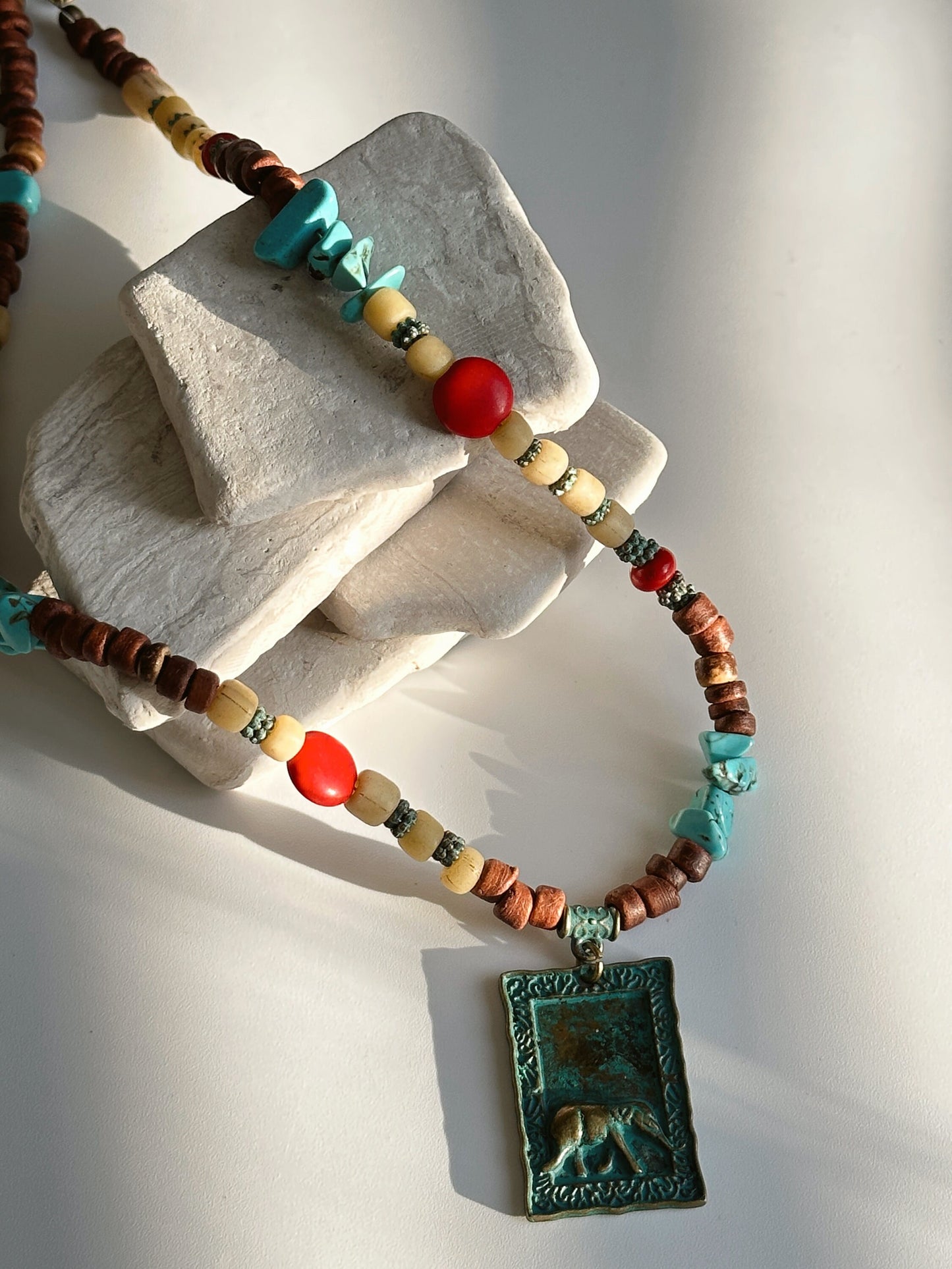 Elephant Pendant Necklace | Boho Necklace | Tibetan Jewelry | Nepali Necklace | Gift for Women Ethnic Jewelry