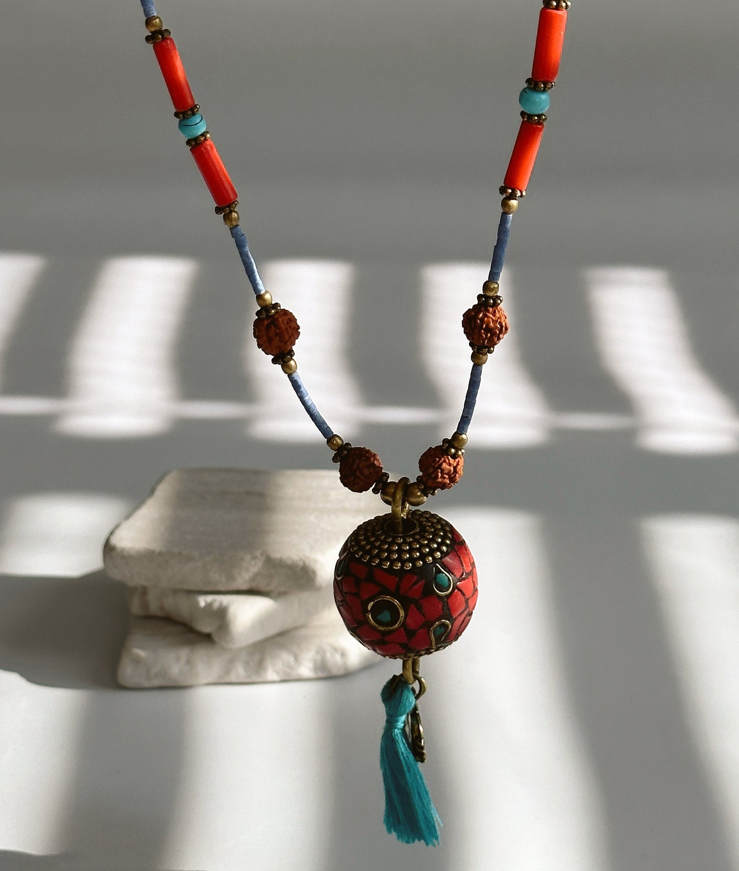 Rudraksha Necklace | Elephant Boho Necklace | Tassel Necklace | Tibetan Jewelry | Nepali Necklace | Gift for Women Ethnic Jewelry