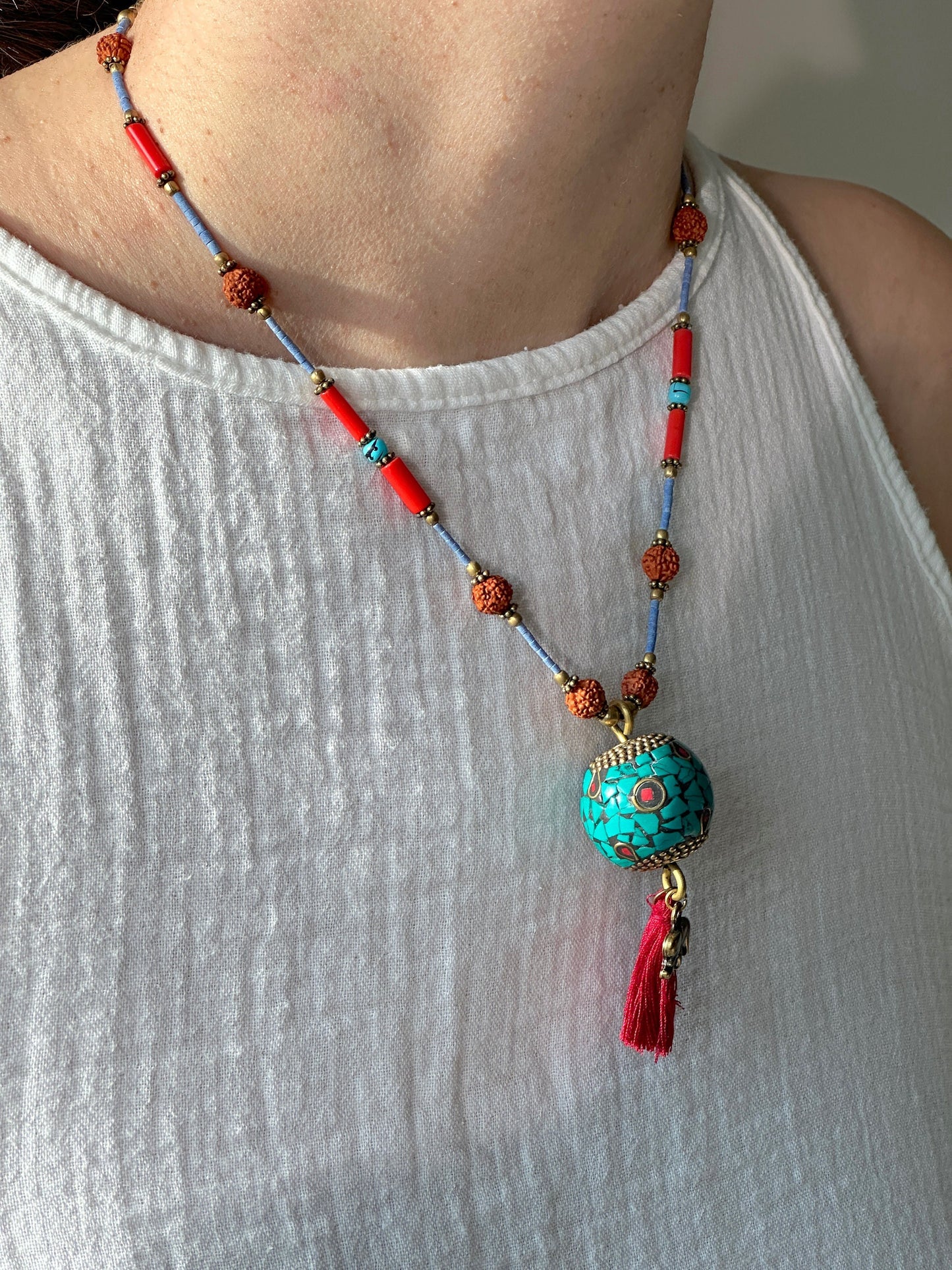 Rudraksha Necklace | Elephant Boho Necklace | Tassel Necklace | Tibetan Jewelry | Nepali Necklace | Gift for Women Ethnic Jewelry