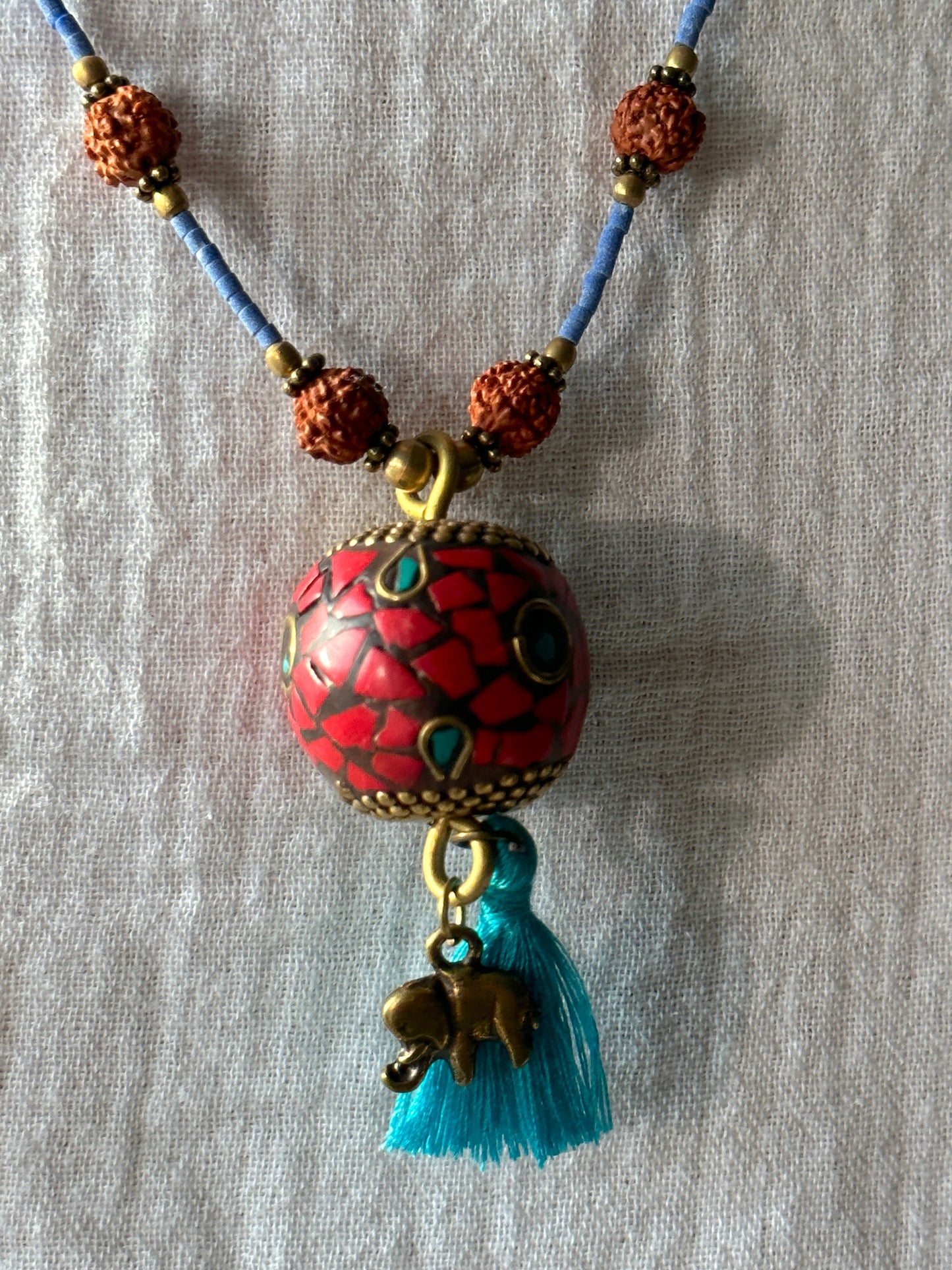 Rudraksha Necklace | Elephant Boho Necklace | Tassel Necklace | Tibetan Jewelry | Nepali Necklace | Gift for Women Ethnic Jewelry