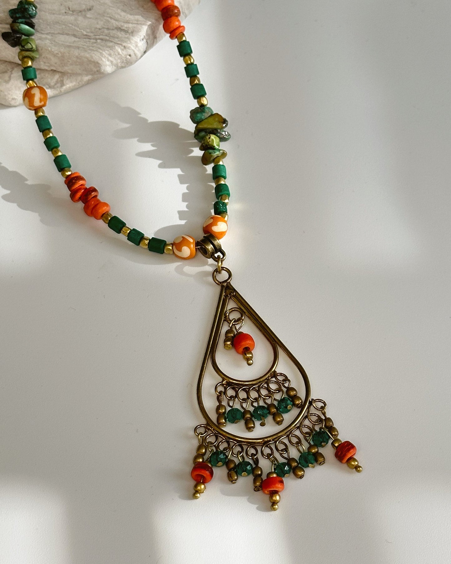 Tear Drop Boho Necklace | Tibetan Jewelry | Nepali Necklace | Gift for Women Ethnic Jewelry