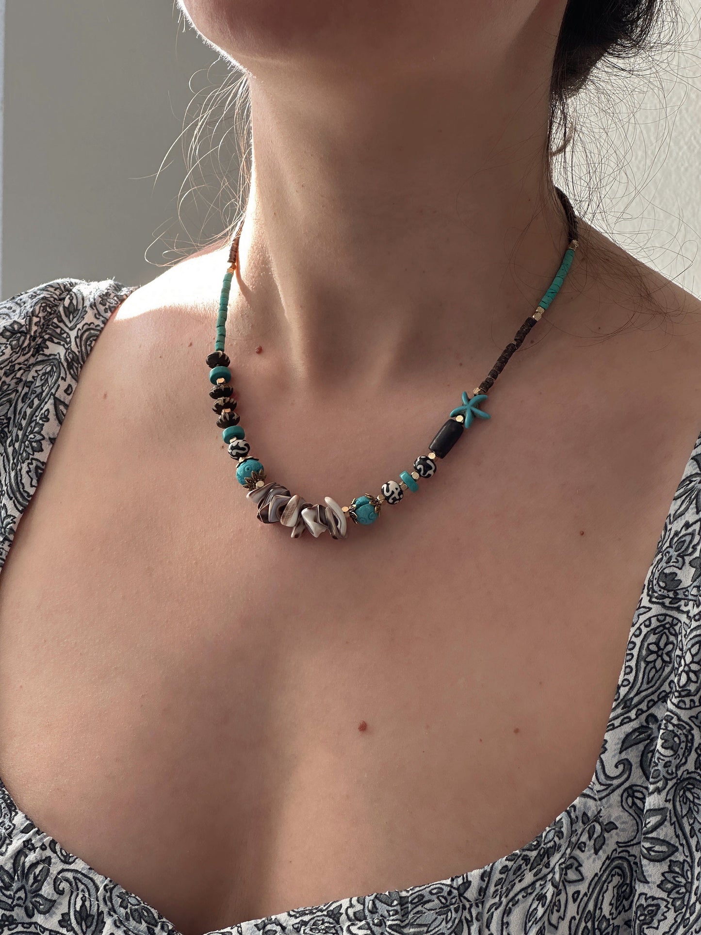 Sea Shell Boho Necklace | Tibetan Jewelry | Nepali Necklace | Gift for Women Ethnic Jewelry