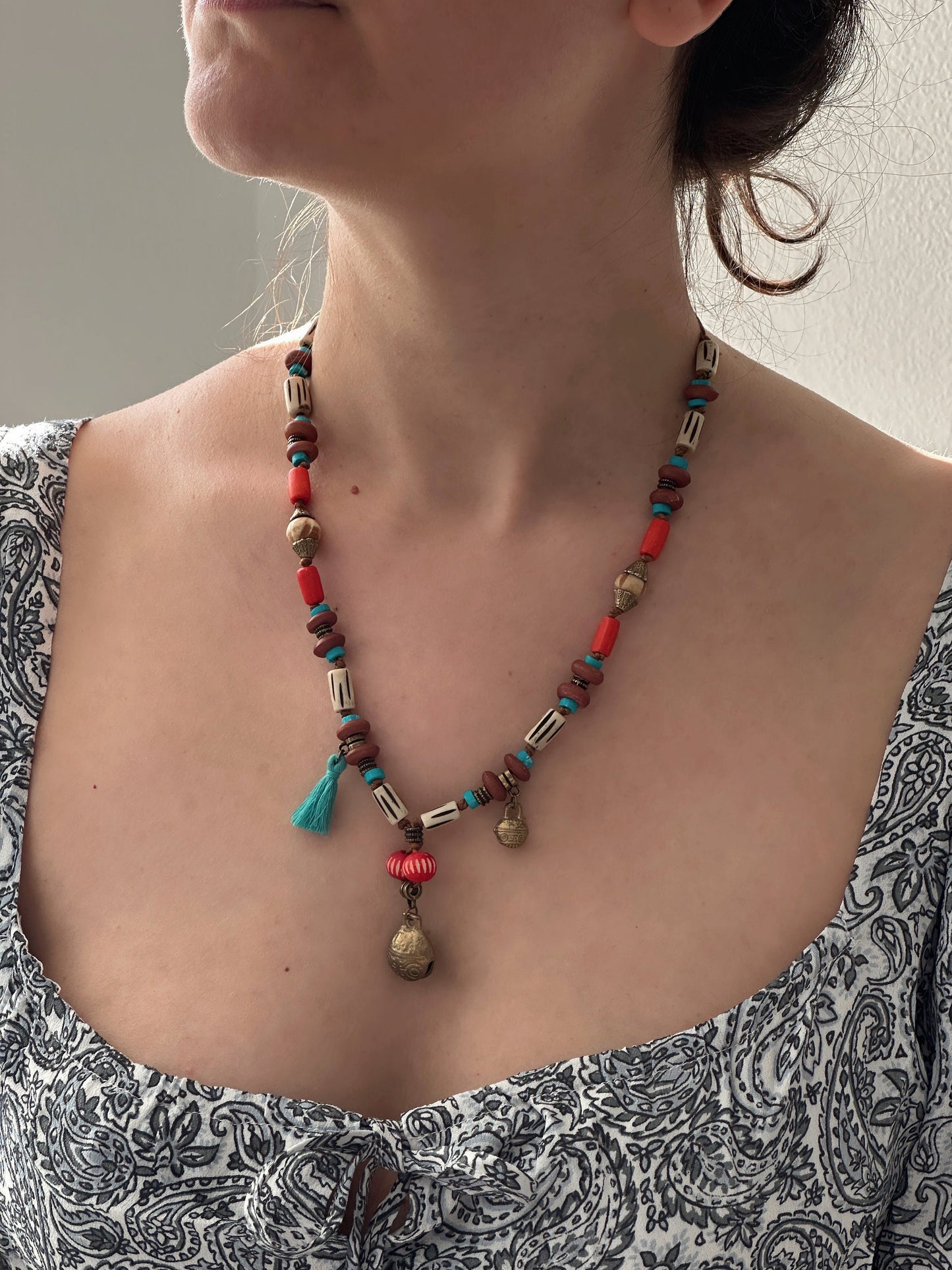 Bell Pendant | Boho Necklace | Tibetan Jewelry | Nepali Necklace | Gift for Women Ethnic Jewelry