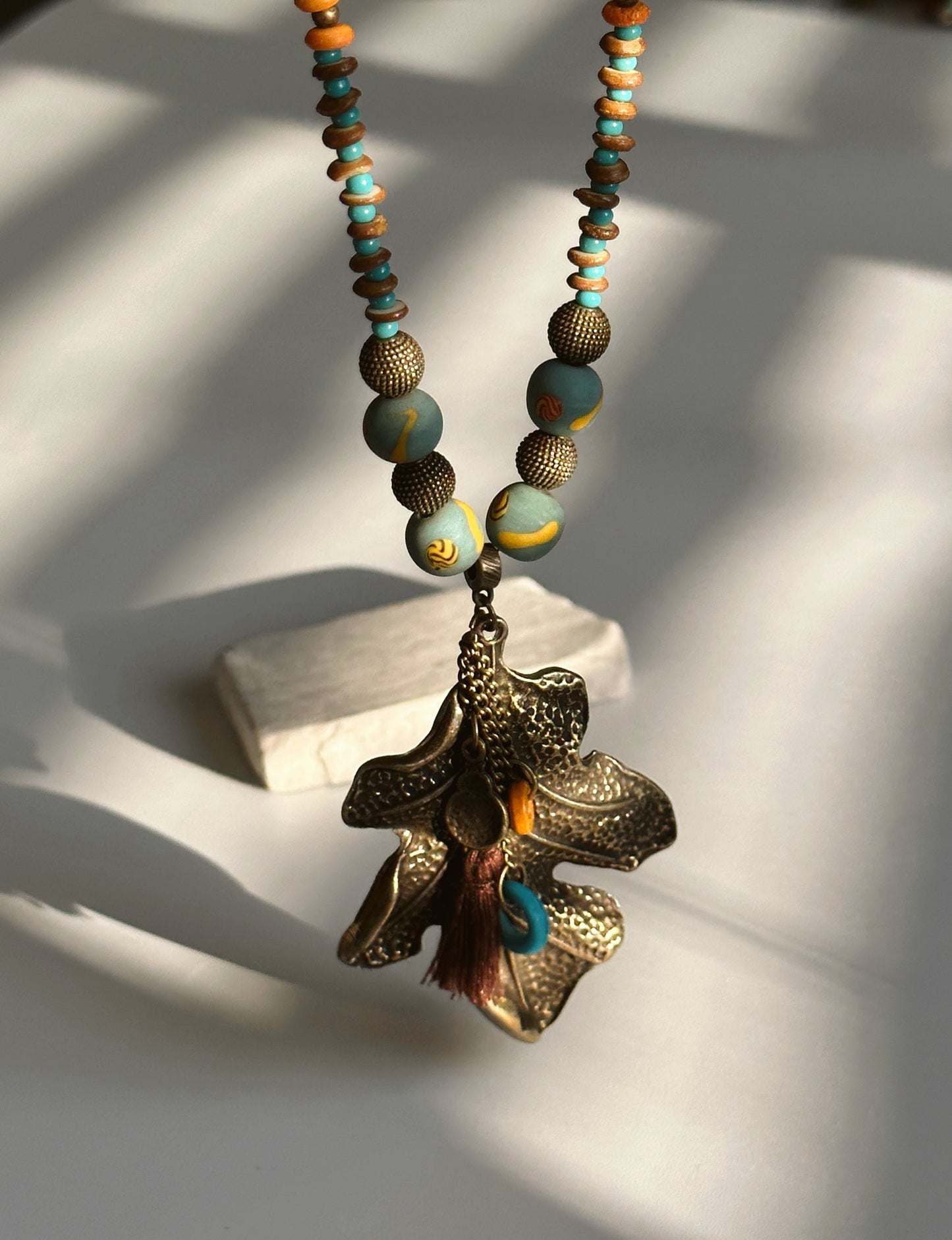 Leaf Necklace | Boho Necklace | Tibetan Jewelry | Nepali Necklace | Gift for Women Ethnic Jewelry