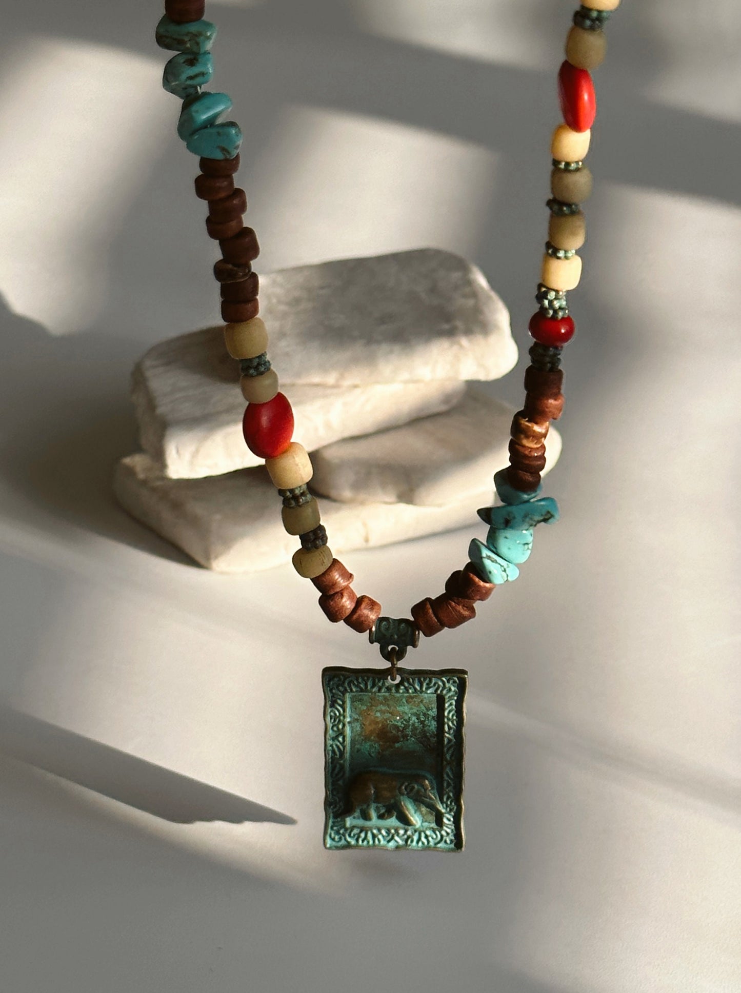 Elephant Pendant Necklace | Boho Necklace | Tibetan Jewelry | Nepali Necklace | Gift for Women Ethnic Jewelry