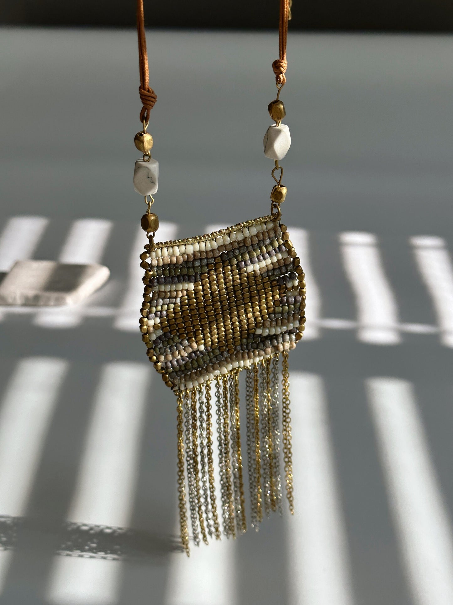 Long Sand Bead Tassel Necklace | Nepali Necklace | Boho Necklace | Tibetan Jewelry | Gift for Women Ethnic Jewelry