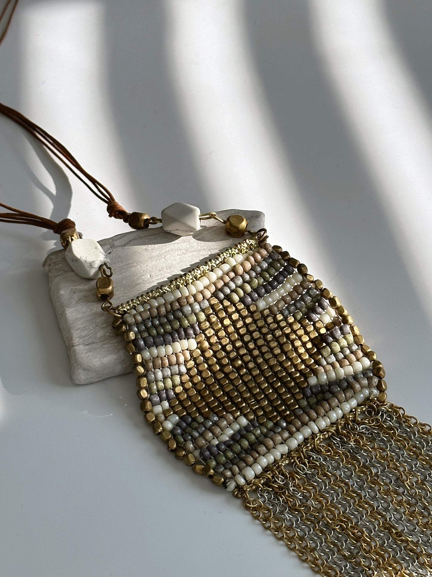 Long Sand Bead Tassel Necklace | Nepali Necklace | Boho Necklace | Tibetan Jewelry | Gift for Women Ethnic Jewelry