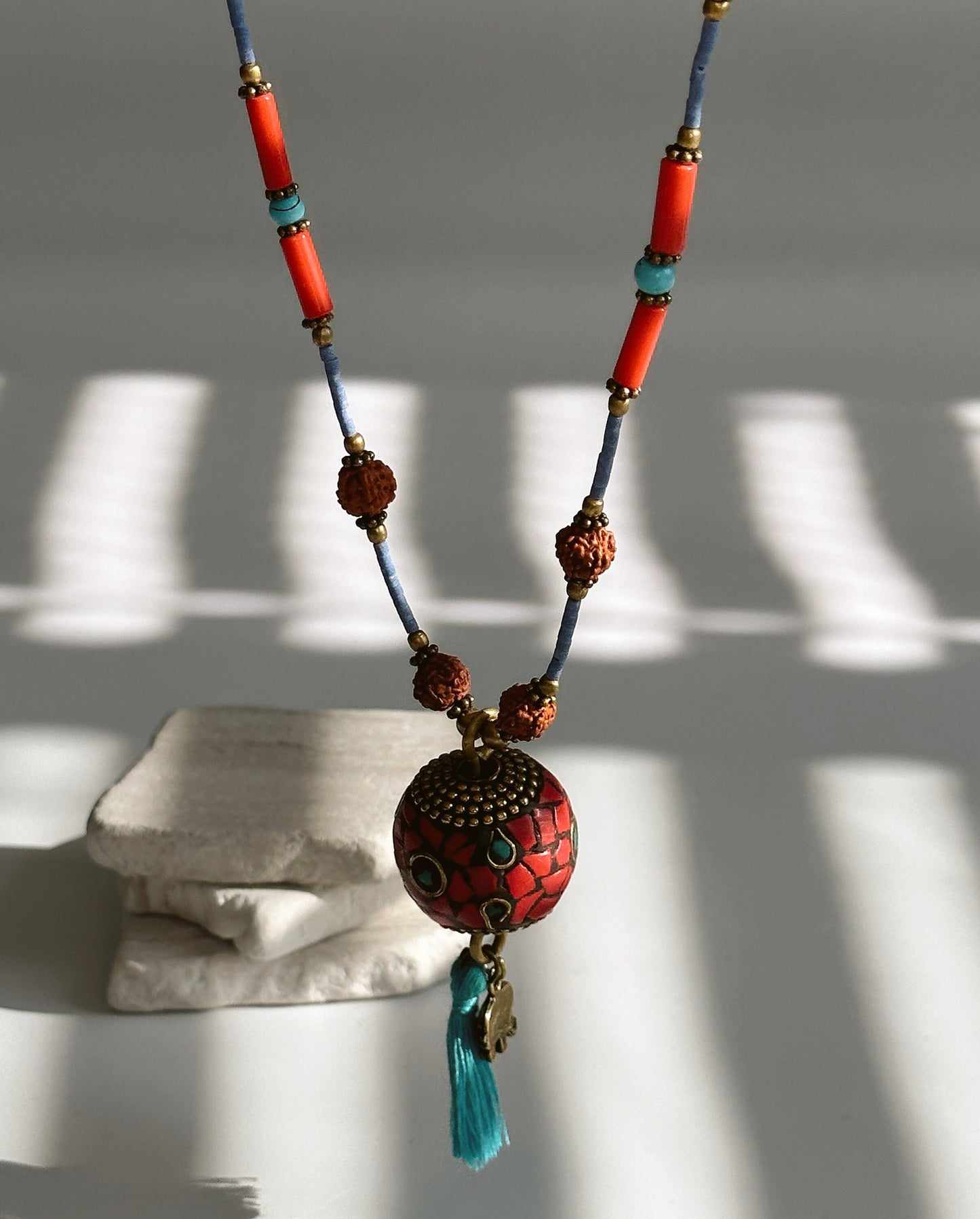 Rudraksha Necklace | Elephant Boho Necklace | Tassel Necklace | Tibetan Jewelry | Nepali Necklace | Gift for Women Ethnic Jewelry