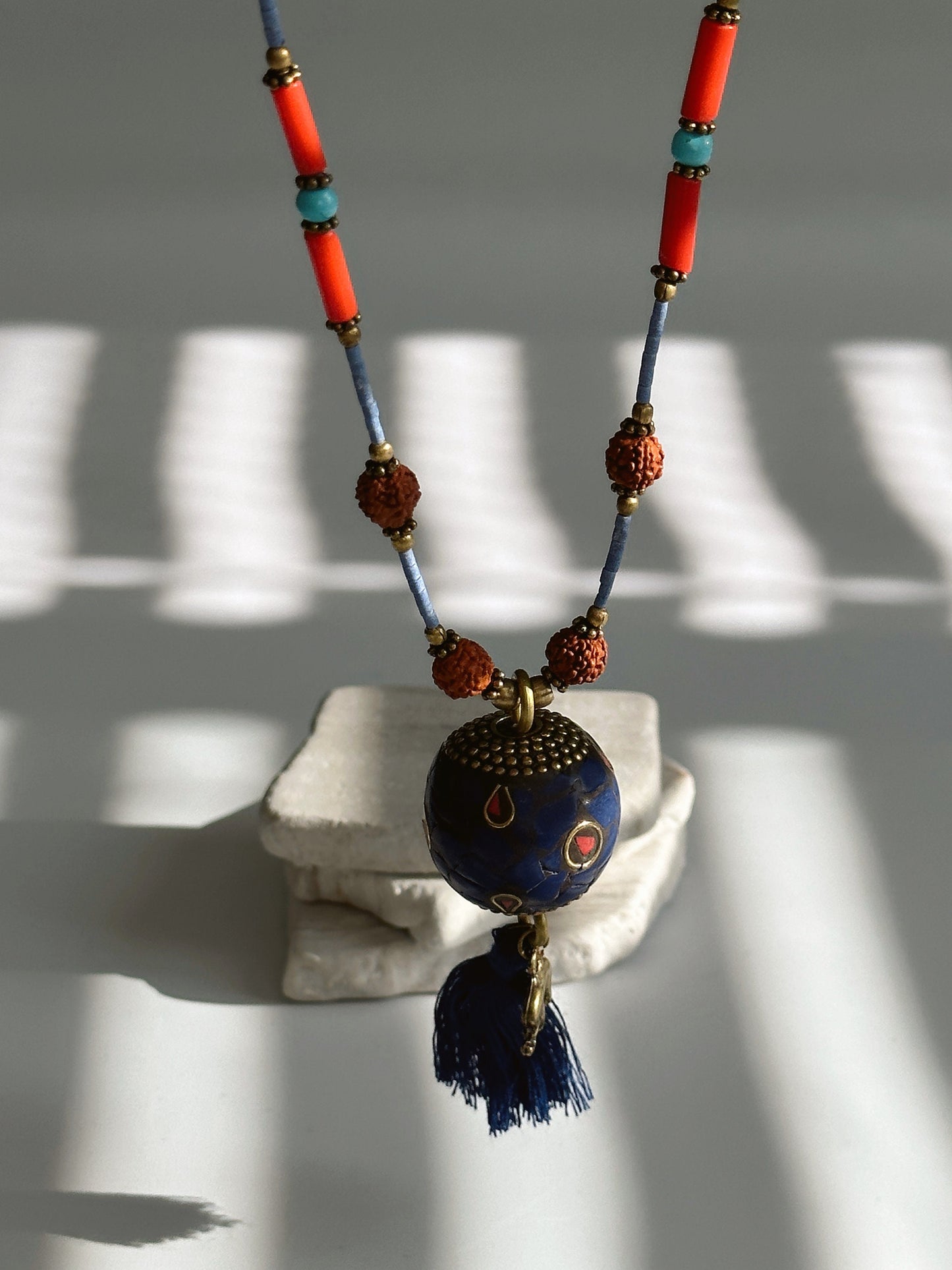 Rudraksha Necklace | Elephant Boho Necklace | Tassel Necklace | Tibetan Jewelry | Nepali Necklace | Gift for Women Ethnic Jewelry