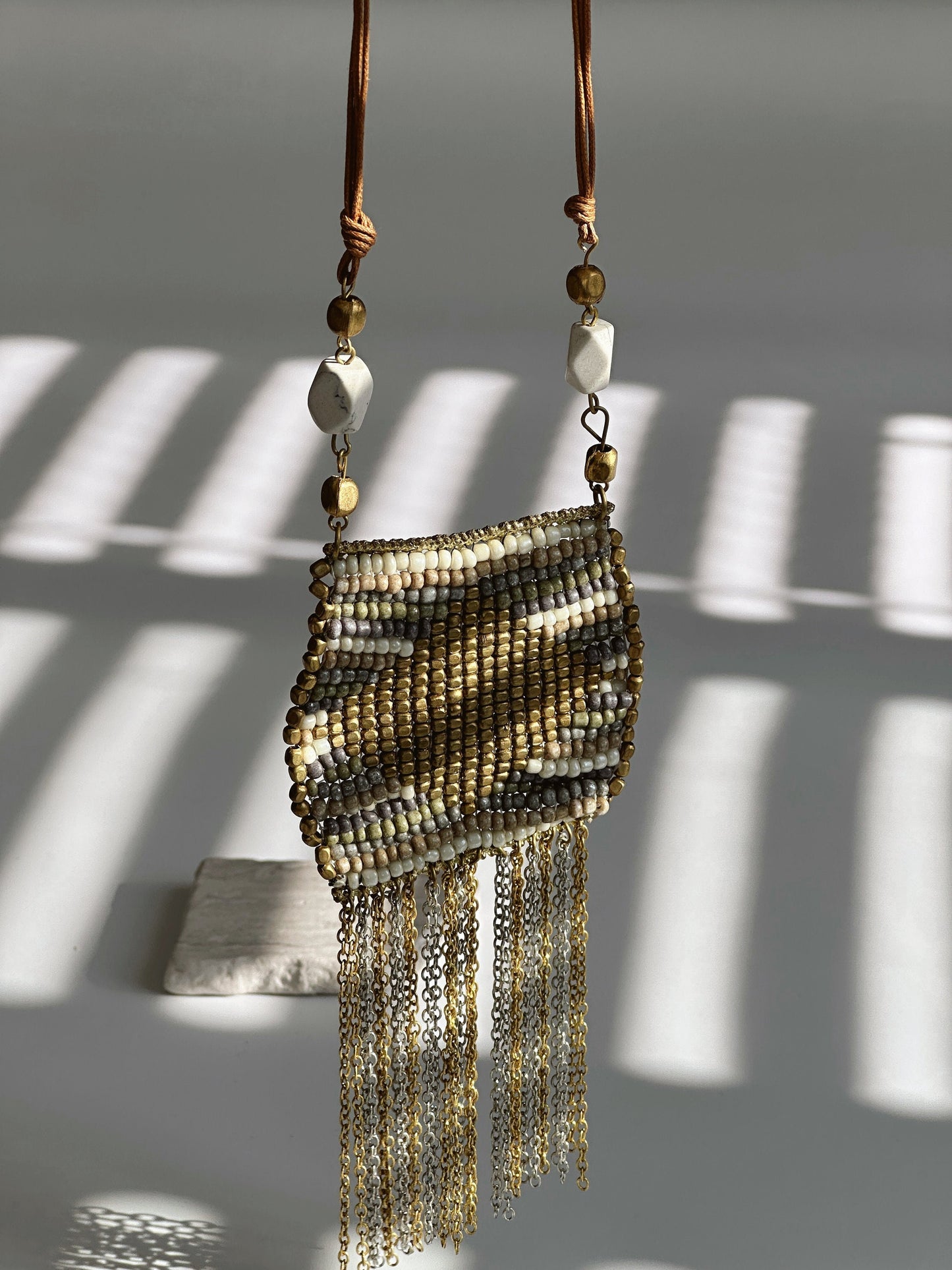 Long Sand Bead Tassel Necklace | Nepali Necklace | Boho Necklace | Tibetan Jewelry | Gift for Women Ethnic Jewelry