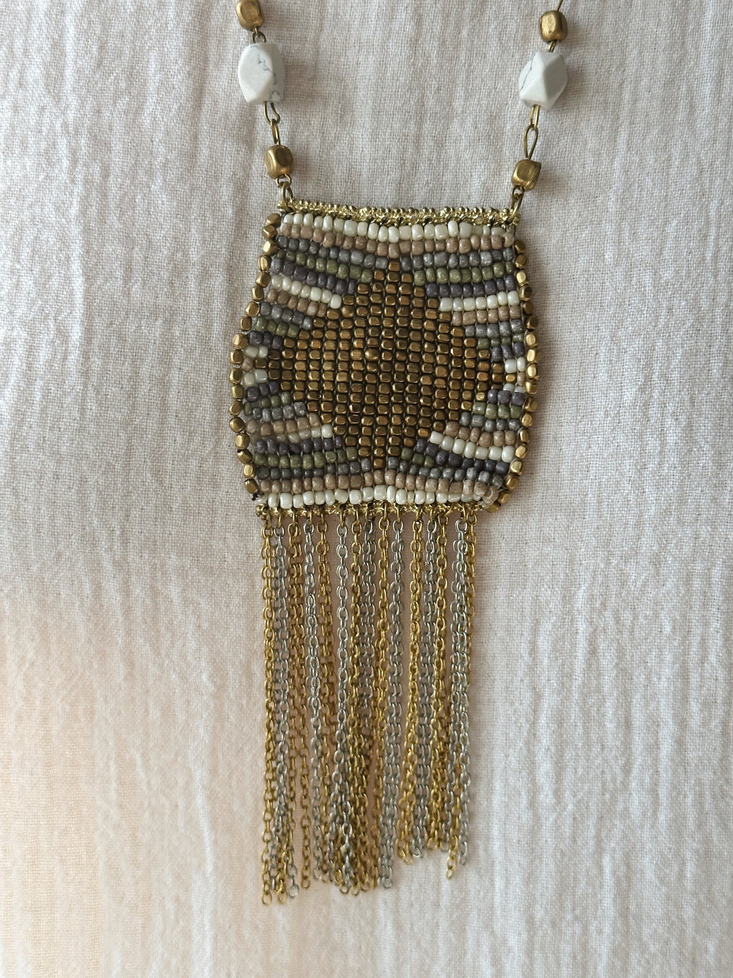Long Sand Bead Tassel Necklace | Nepali Necklace | Boho Necklace | Tibetan Jewelry | Gift for Women Ethnic Jewelry