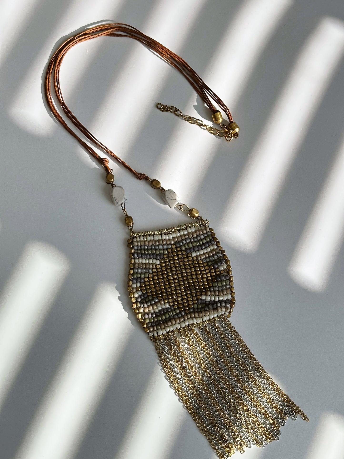 Long Sand Bead Tassel Necklace | Nepali Necklace | Boho Necklace | Tibetan Jewelry | Gift for Women Ethnic Jewelry