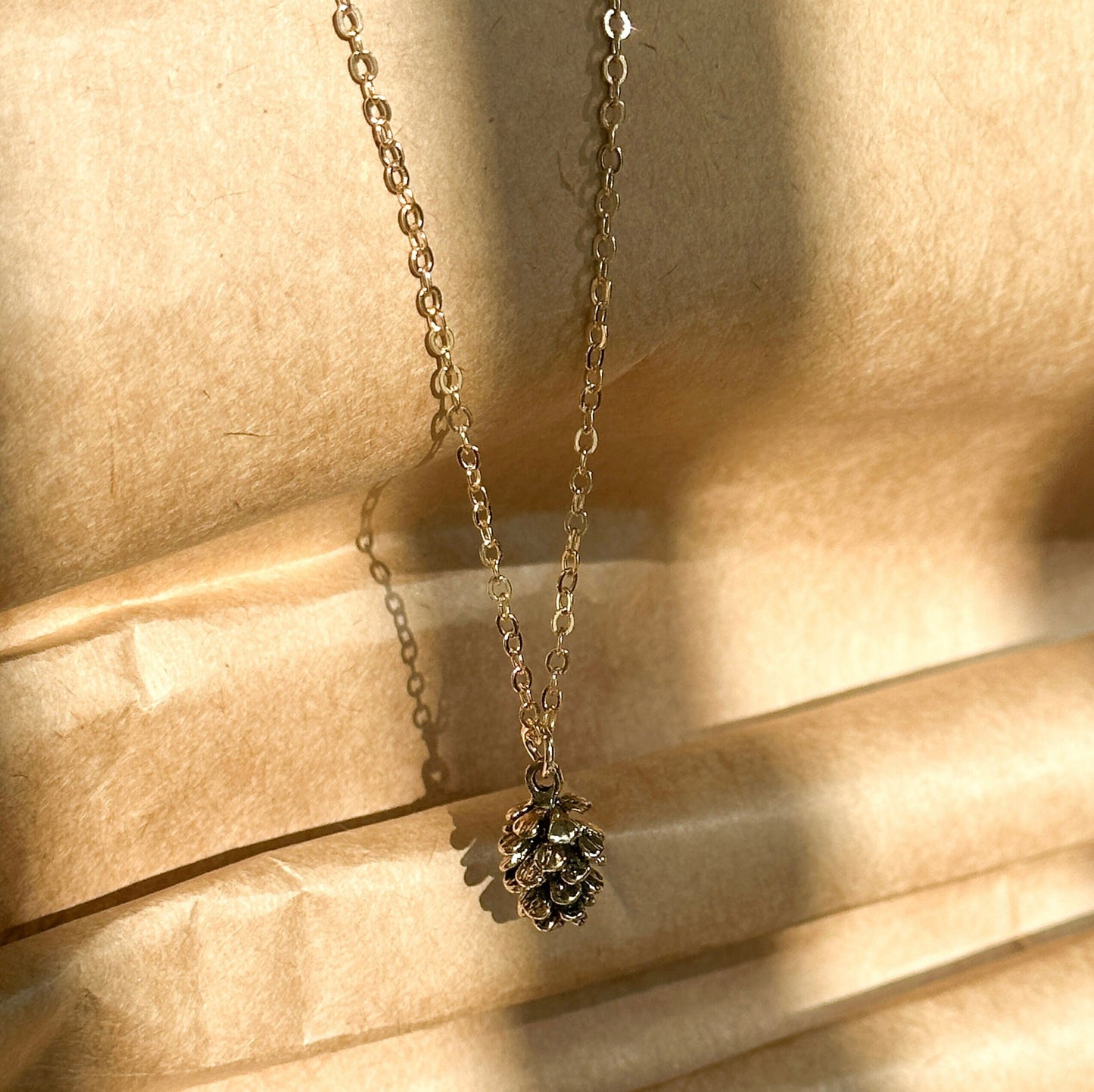 Pinecone Necklace Gifts for Her | Gold Necklace Dainty Pinecone Jewelry | Tiny Gold Pinecone Charm Necklace | Bridesmaid Gift