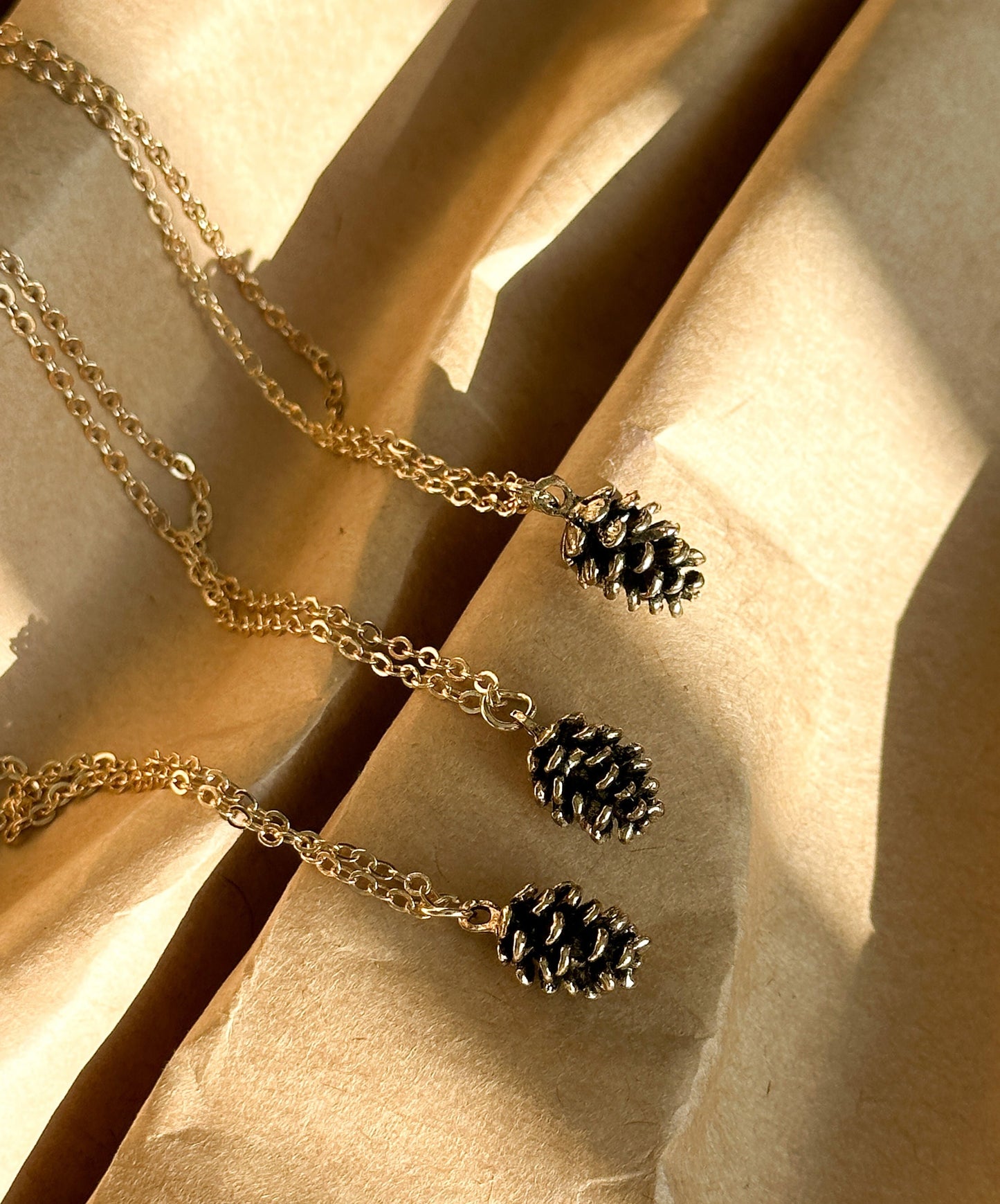 Pinecone Necklace Gifts for Her | Gold Necklace Dainty Pinecone Jewelry | Tiny Gold Pinecone Charm Necklace | Bridesmaid Gift