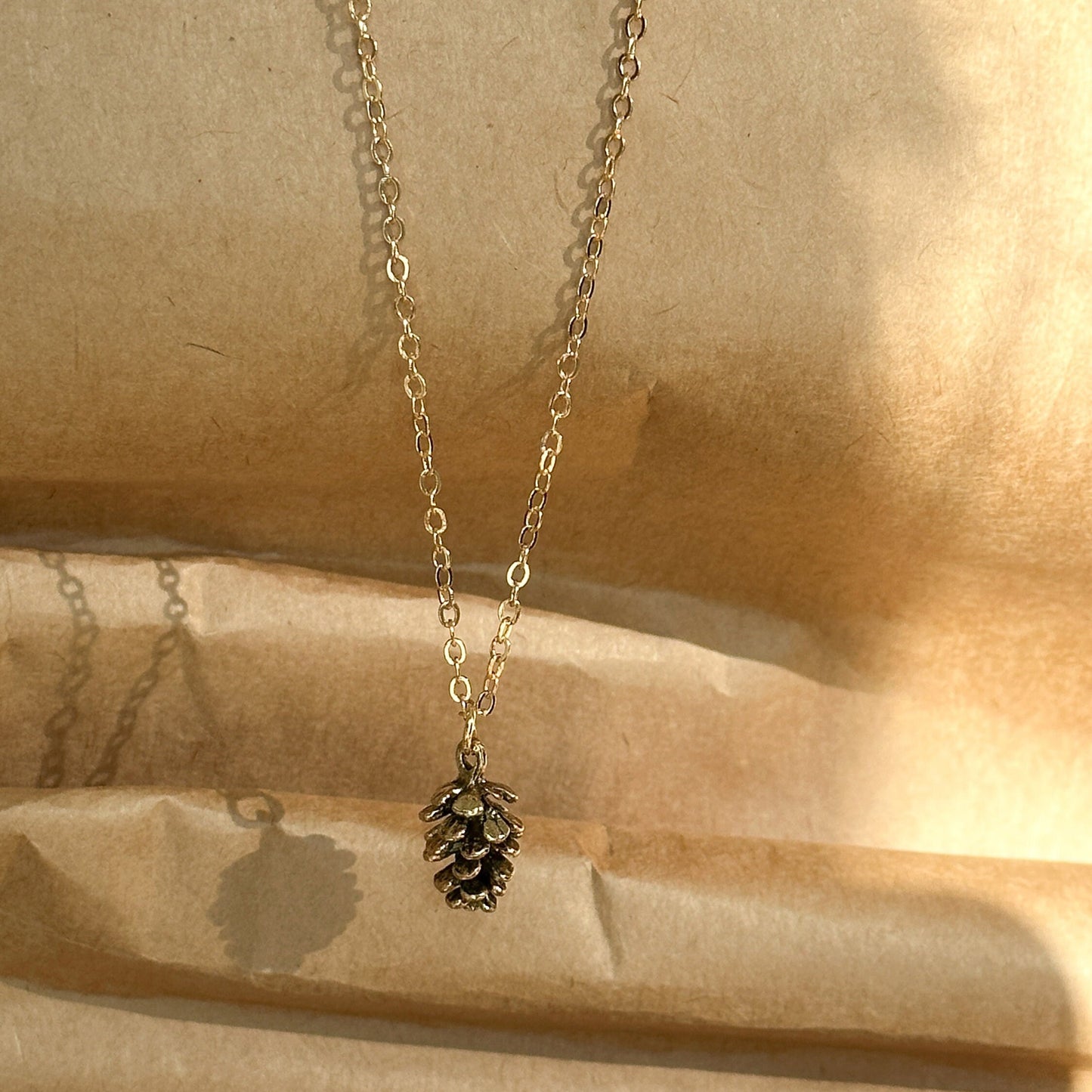 Pinecone Necklace Gifts for Her | Gold Necklace Dainty Pinecone Jewelry | Tiny Gold Pinecone Charm Necklace | Bridesmaid Gift