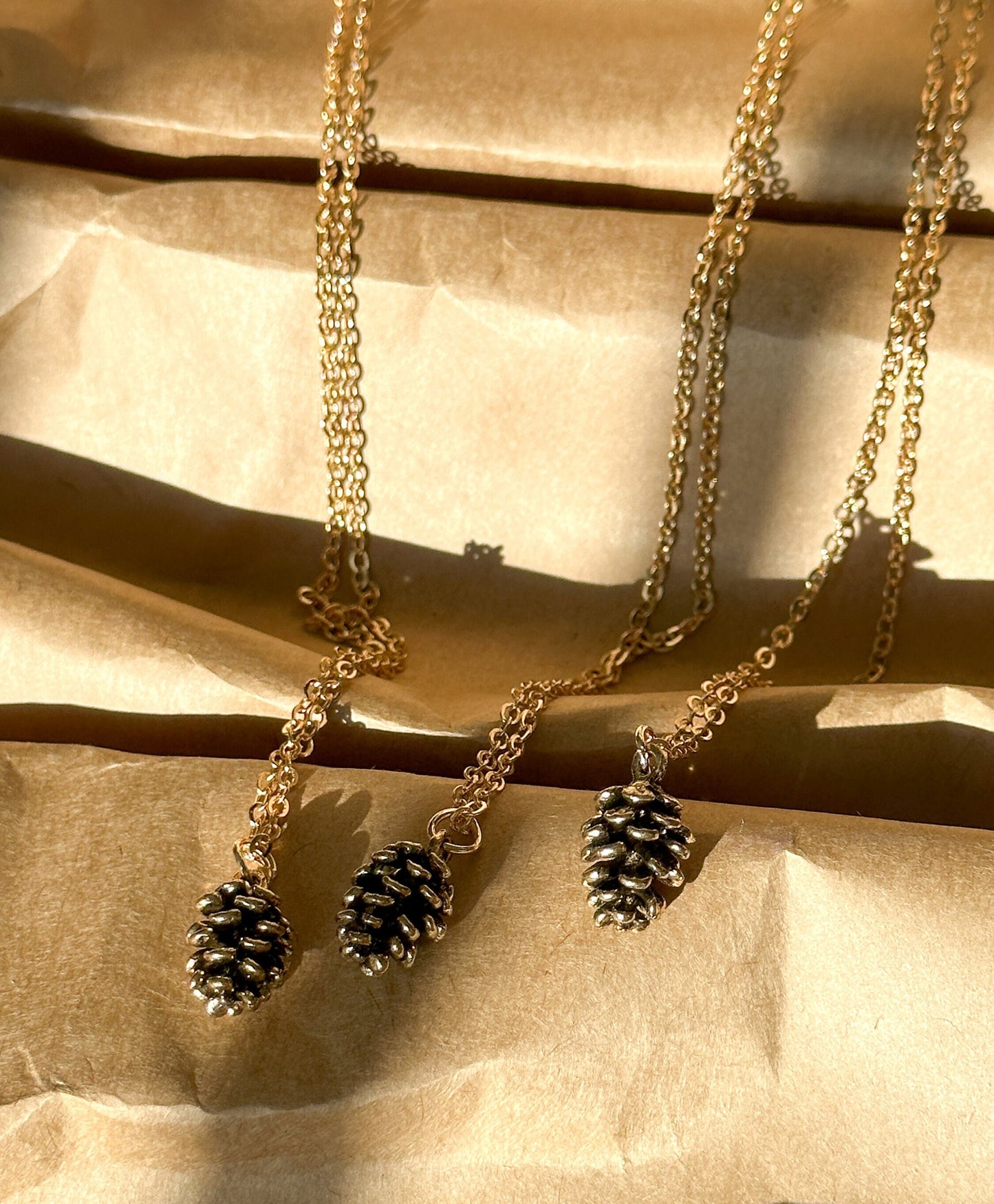 Pinecone Necklace Gifts for Her | Gold Necklace Dainty Pinecone Jewelry | Tiny Gold Pinecone Charm Necklace | Bridesmaid Gift