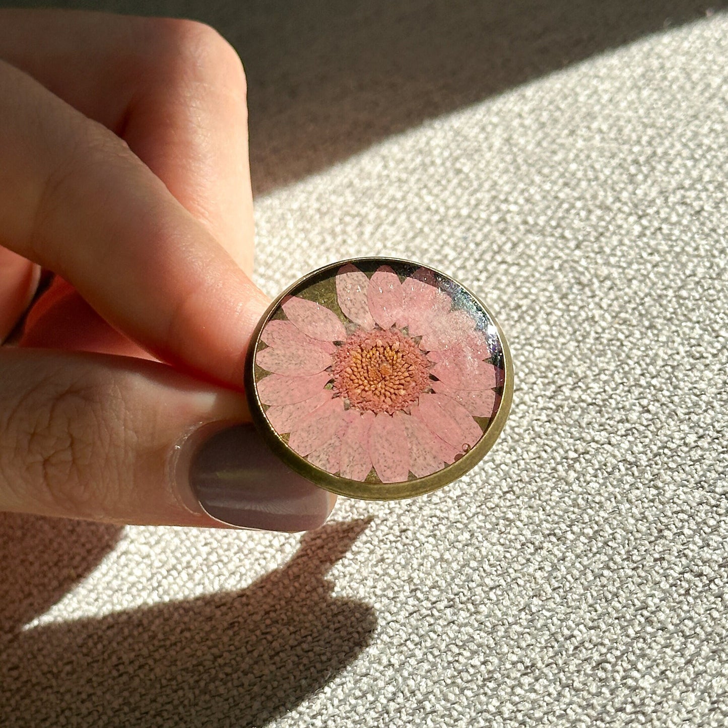 Real Pressed Flower Ring | Dainty Botanical Resin Jewelry | Nature Plant Ring | Vintage Ring Gift
