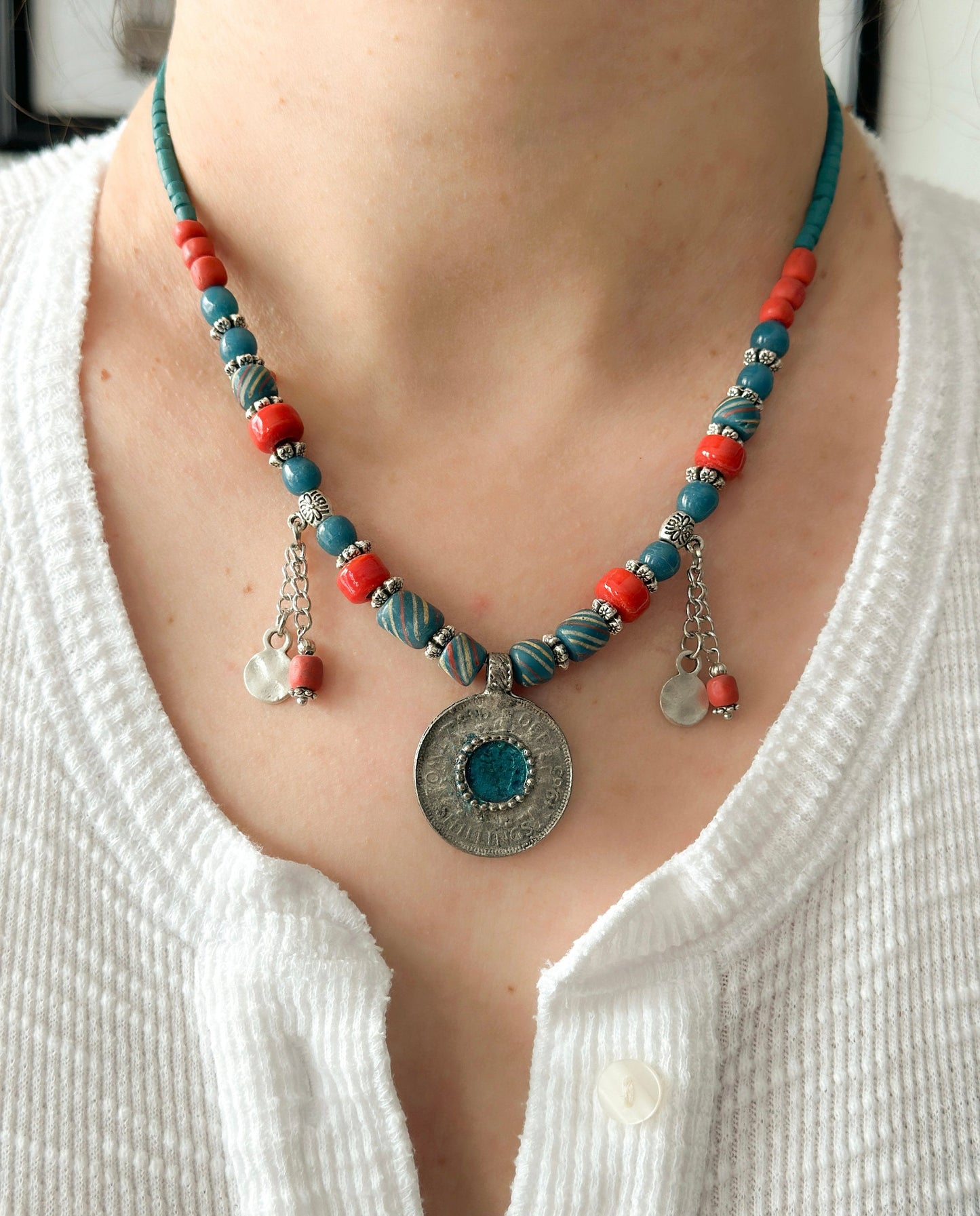Queen Elizabeth Shilling Coin Pendant Necklace