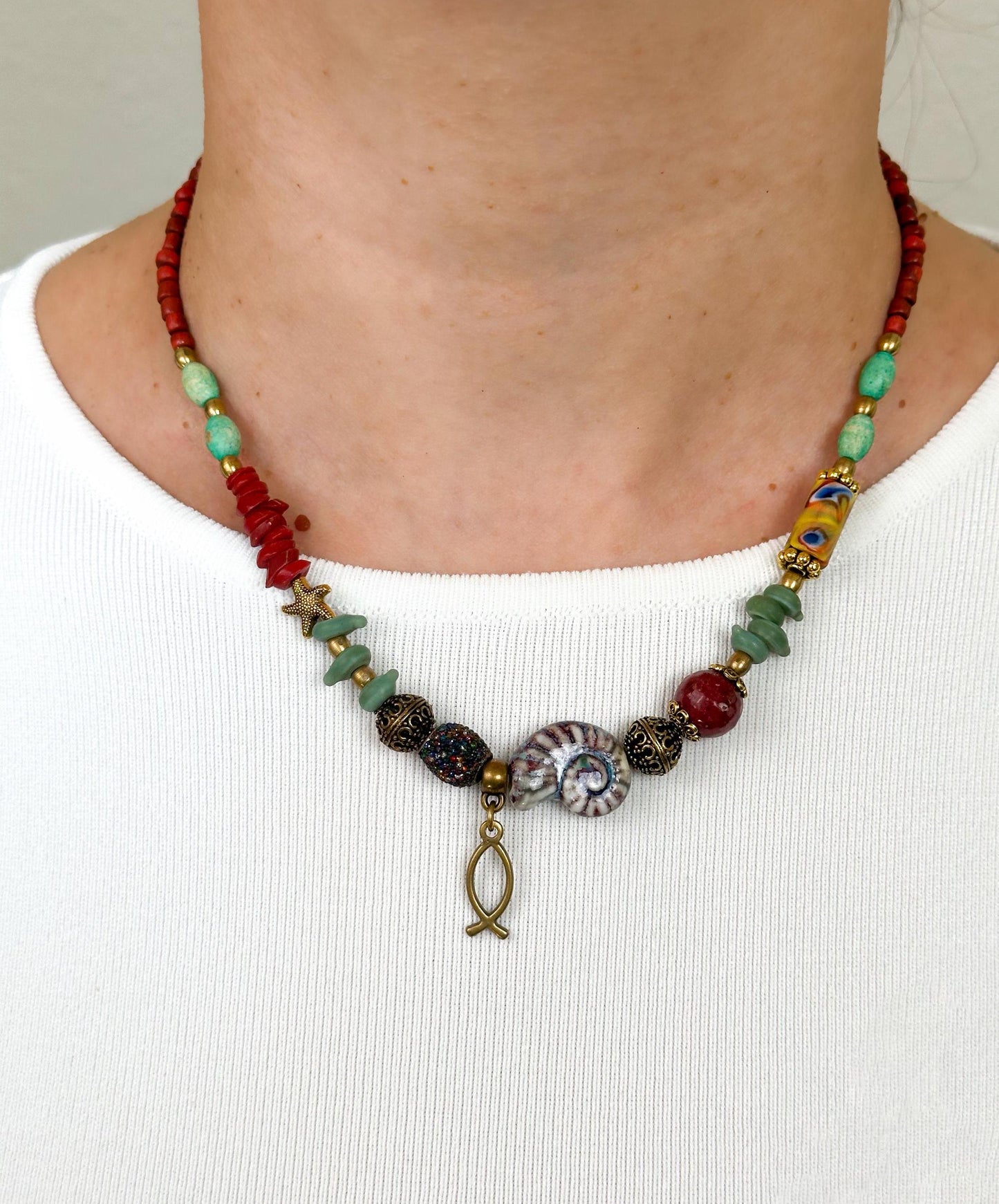 Snail Pendant Ethnic Design Boho Necklace | Tibetan Jewelry | Nepali Necklace | Gift for Women Ethnic Jewelry