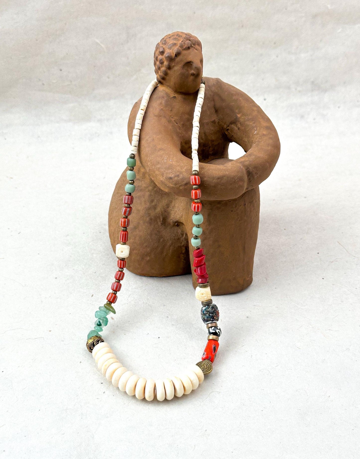 African Bead Ethnic Design Boho Necklace | Tibetan Jewelry | Nepali Necklace | Gift for Women Ethnic Jewelry