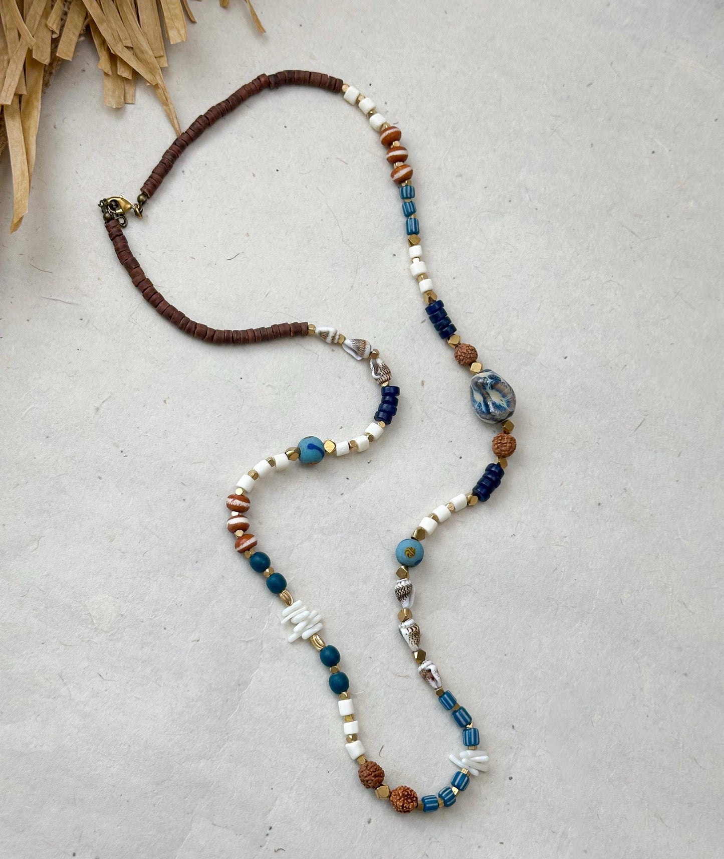 Seashell Beaded Long Ethnic Design Boho Necklace | Tibetan Jewelry | Nepali Necklace | Gift for Women Ethnic Jewelry