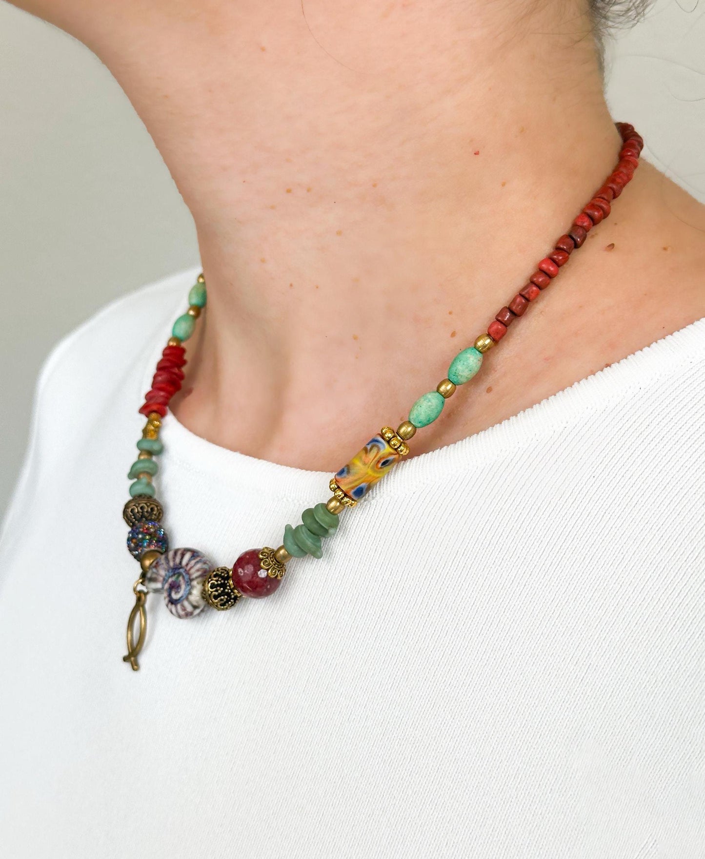 Snail Pendant Ethnic Design Boho Necklace | Tibetan Jewelry | Nepali Necklace | Gift for Women Ethnic Jewelry