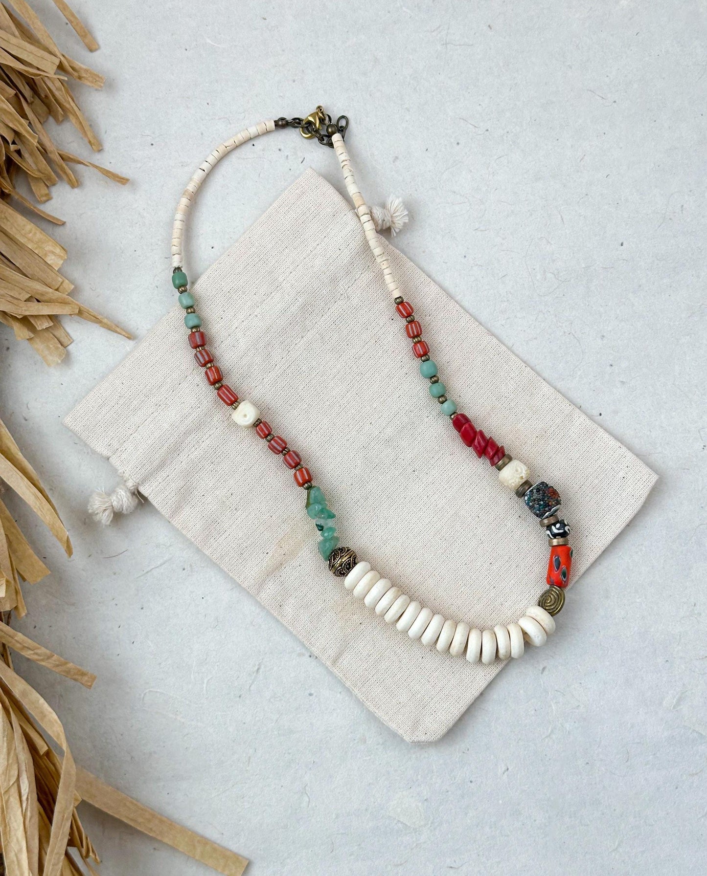 African Bead Ethnic Design Boho Necklace | Tibetan Jewelry | Nepali Necklace | Gift for Women Ethnic Jewelry