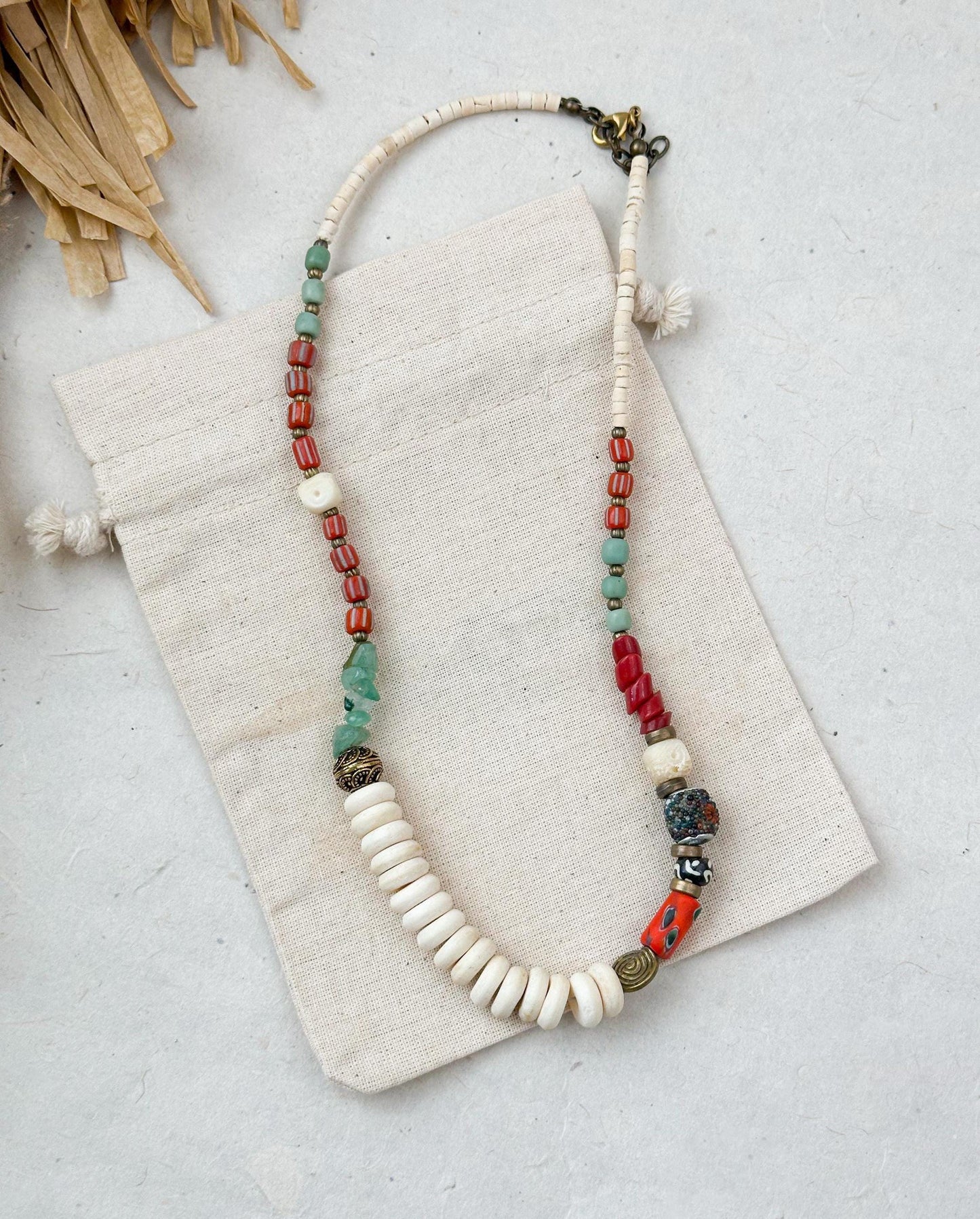 African Bead Ethnic Design Boho Necklace | Tibetan Jewelry | Nepali Necklace | Gift for Women Ethnic Jewelry