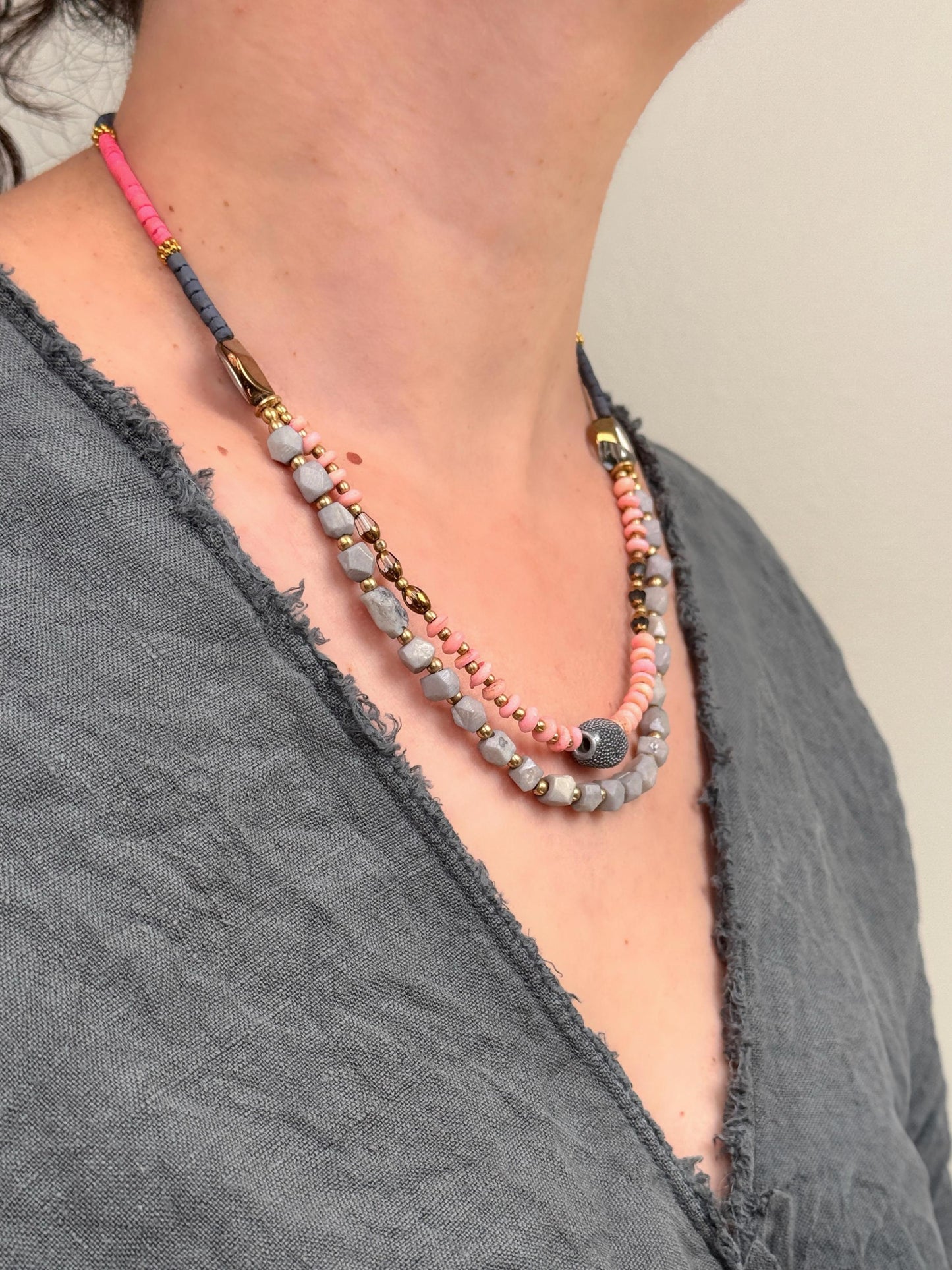 Double Strand Dainty Necklace | Ethnic Design Boho Necklace | Tibetan Jewelry | Nepali Necklace | Gift for Women Ethnic Jewelry