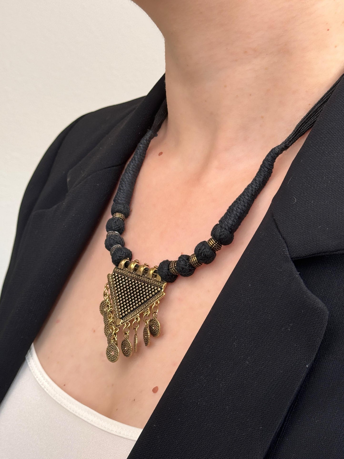 Dark Academia Pendant Necklace | Nepali Necklace | Ethnic Design Boho Necklace | Tibetan Jewelry | Gift for Women Ethnic Jewelry