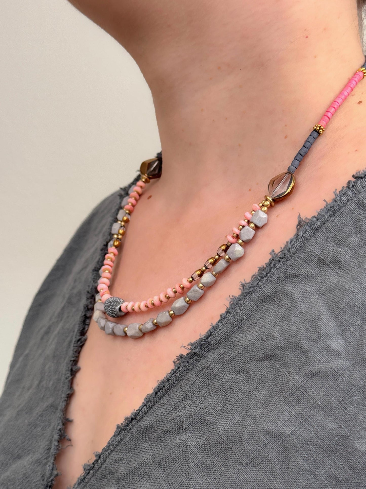Double Strand Dainty Necklace | Ethnic Design Boho Necklace | Tibetan Jewelry | Nepali Necklace | Gift for Women Ethnic Jewelry